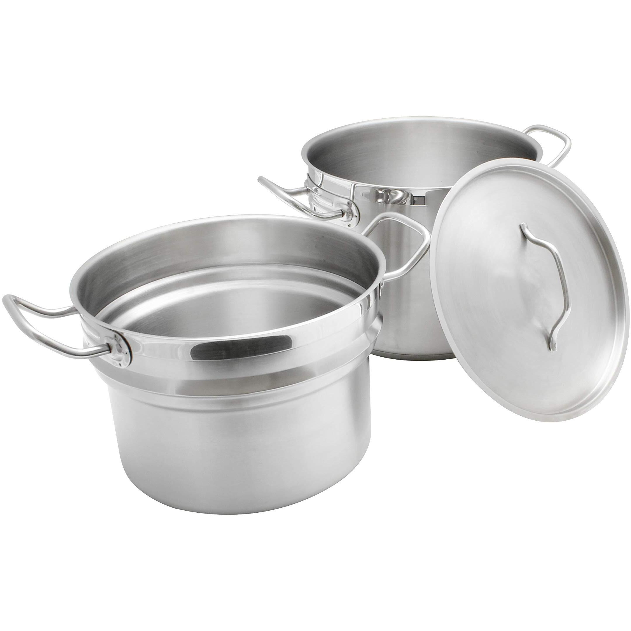 Thunder Group 12 Quart 18/8 Stainless Steel Double Boiler (3 Pcs Set)  Comes In Each