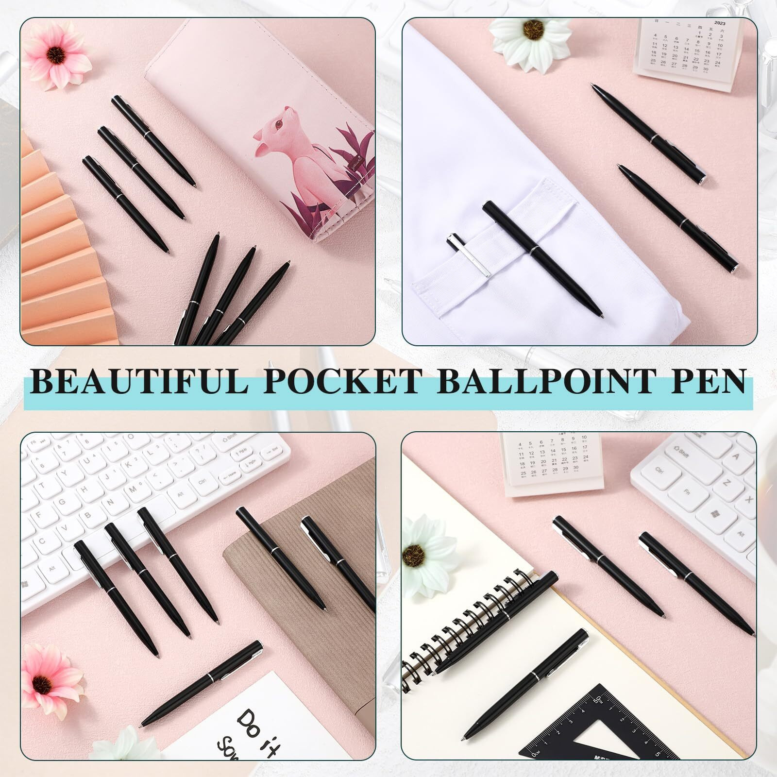 Teling 36 Pcs Small Ballpoint Pen Mini Pens Bulk 4 Inch Short Small Pens Tiny Pen Ink Ballpoint Pens For Notebook Notepads School Office(Black)