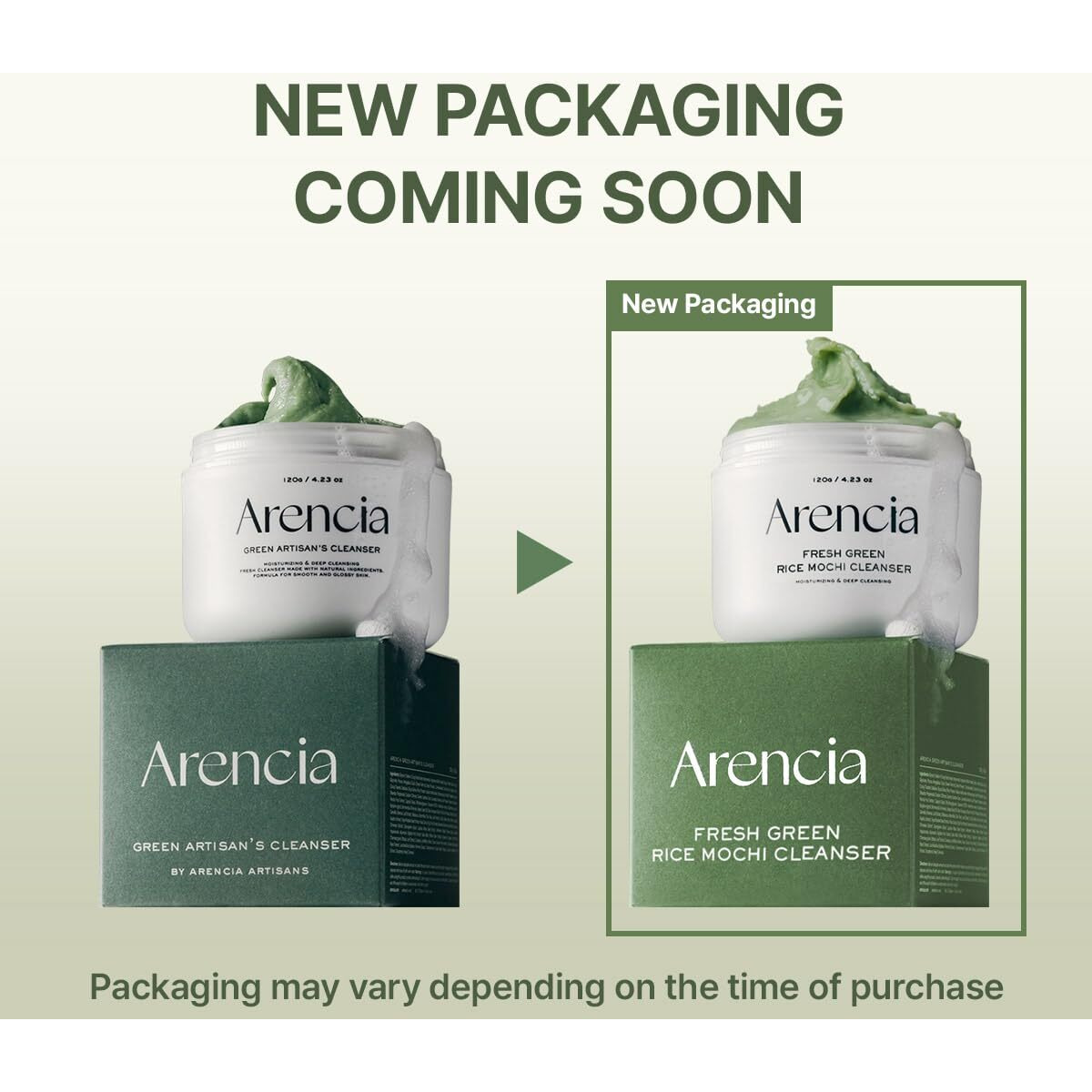 Arencia Korean Rice Mochi Face Cleanser & Daily Scrub - Moisturizing  Brightening & Deep-Cleansing - All Skin Types  Vegan  Organic - With Rice Powder  Rice Water & Green Tea (4.23Oz)