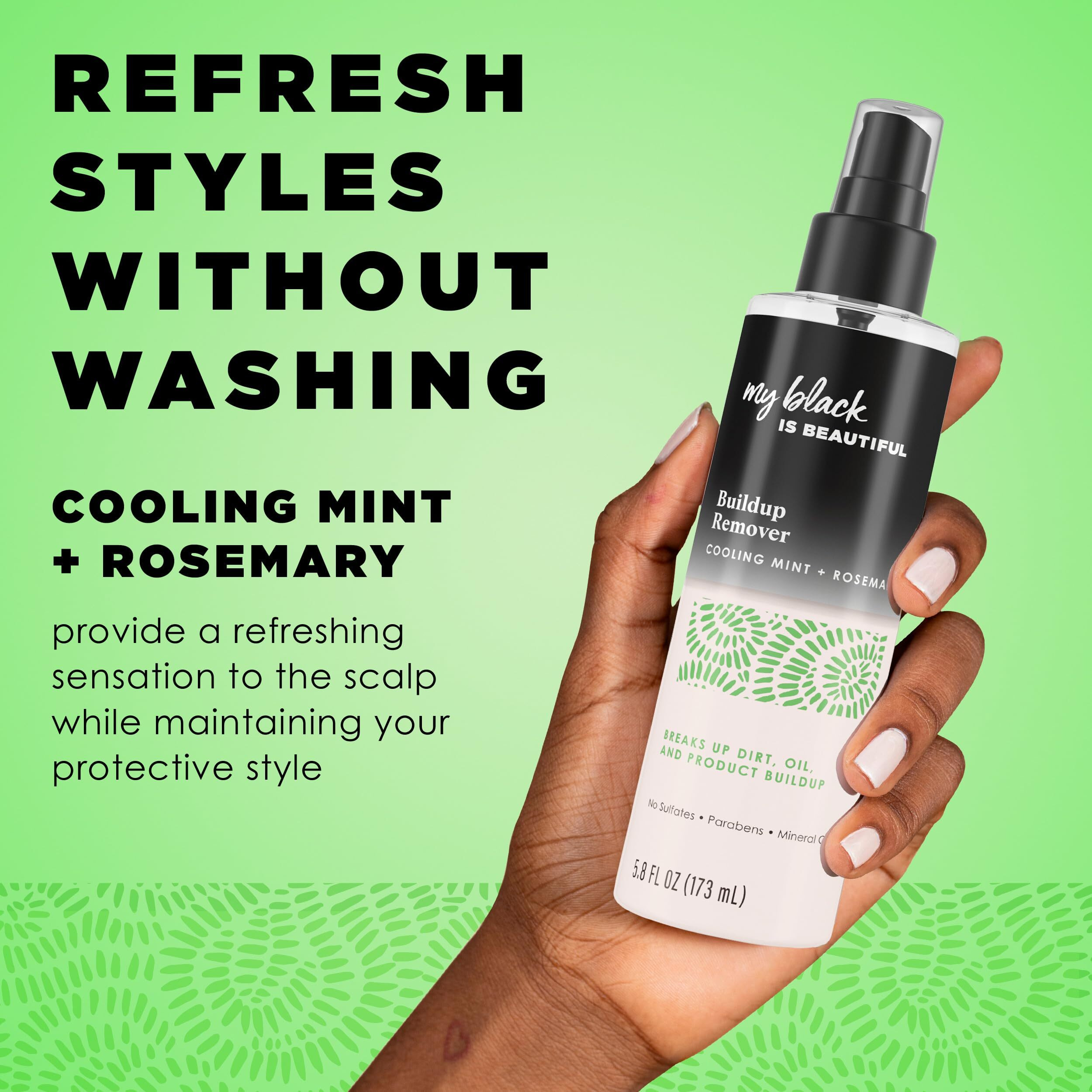 My Black Is Beautiful Buildup Remover  Cleans Scalp Between Washes  For Coily Hair And Protective Styles  For Daily Use Or Pre Shampoo  Scalp Treatment  Sulfate Free  Rosemary And Mint  5.8 Fl Oz