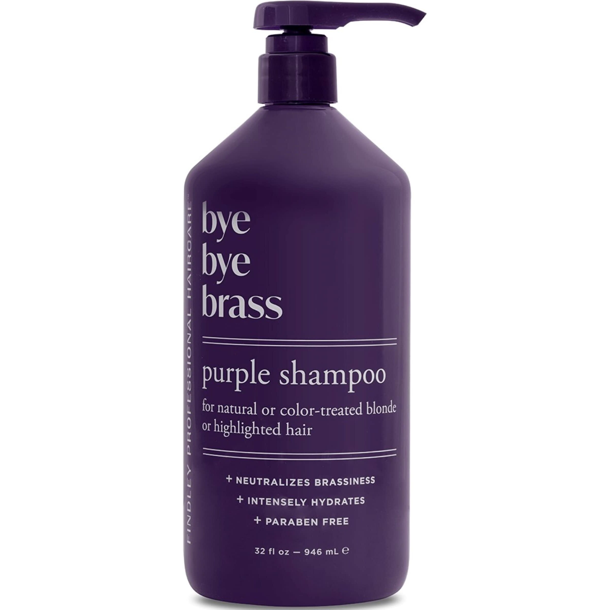 Findley Bye Bye Brass Purple Shampoo For Natural Or Dyed Blonde Or Highlighted Hair - With Avocado Oil & Castor Oil | Neutralizes Brassiness | Gently Cleanses | Paraben Free (32 Oz)