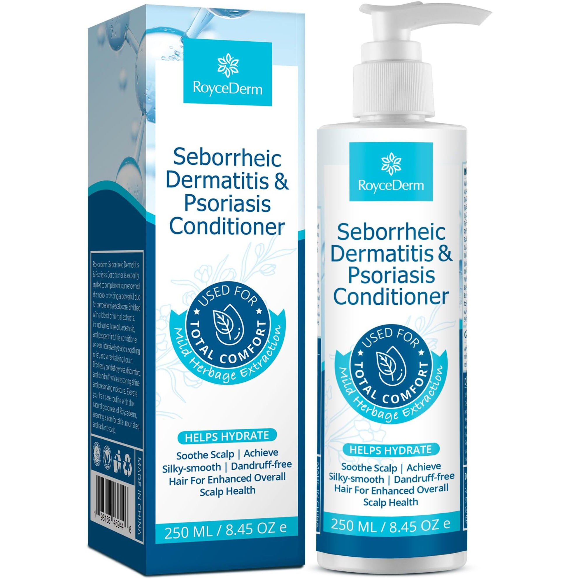 Roycederm Seborrheic Dermatitis Psoriasis Conditioner Scalp Treatment For Folliculitis Psoriasis Dry Itchy Scalp Oily Hair - Dandruff Conditioner For Healthy Hair