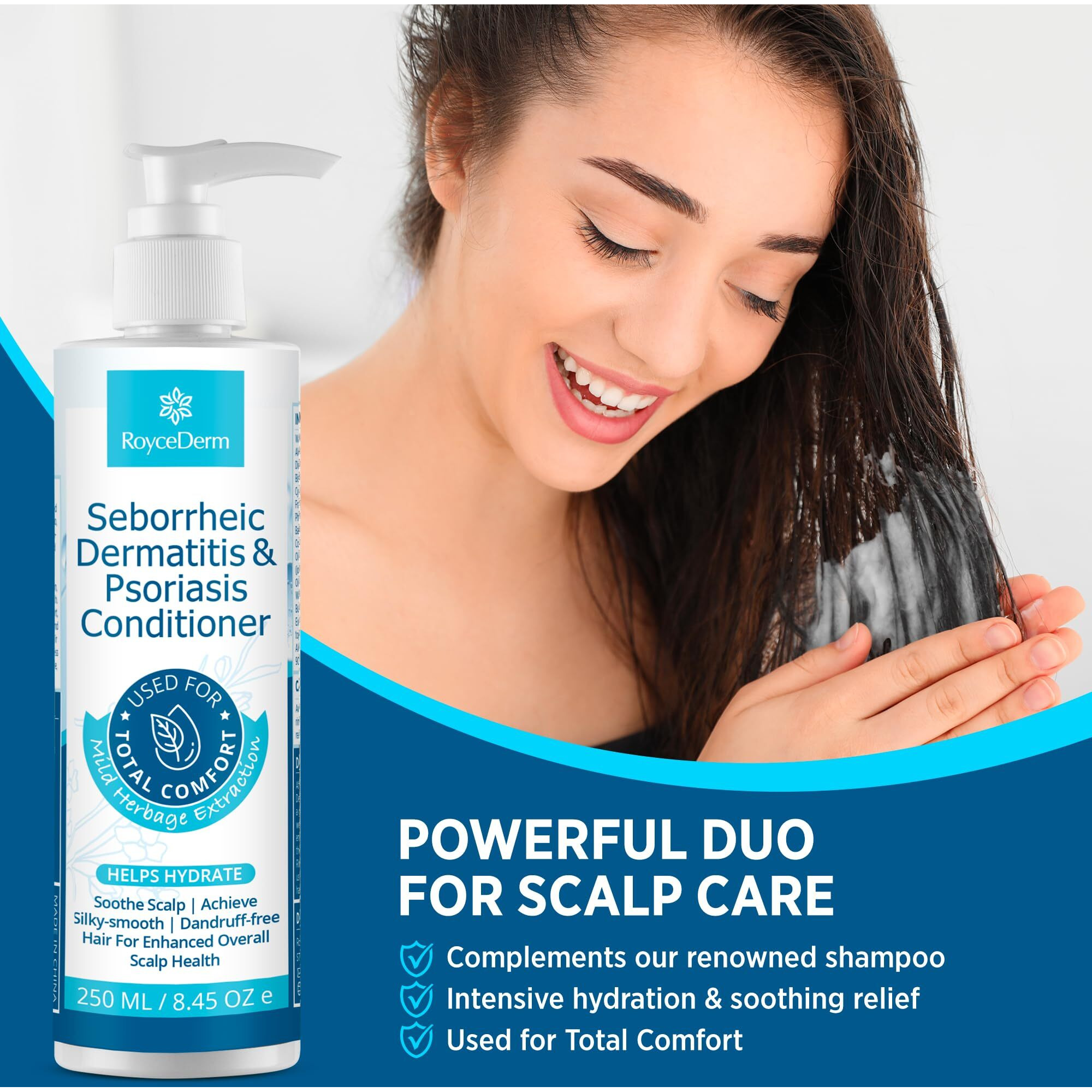 Roycederm Seborrheic Dermatitis Psoriasis Conditioner Scalp Treatment For Folliculitis Psoriasis Dry Itchy Scalp Oily Hair - Dandruff Conditioner For Healthy Hair
