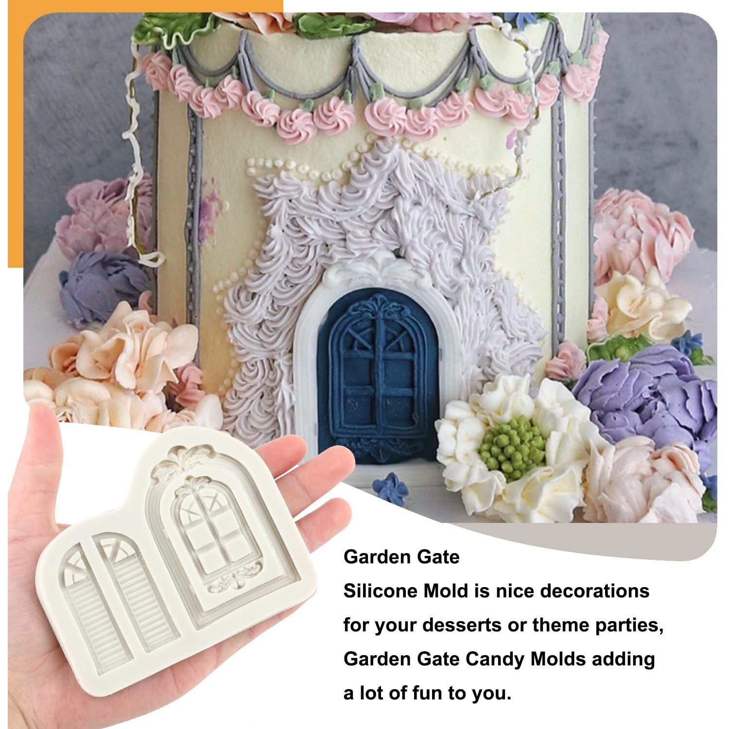 Sijiangmold Enchanted Fairy Garden Fairy Gnome Home Door Silicone Mold Stone Path Fondant Mold Brick Wall Texture Mold For Cake Decorating Cupcake Topper Polymer Clay Set Of 5
