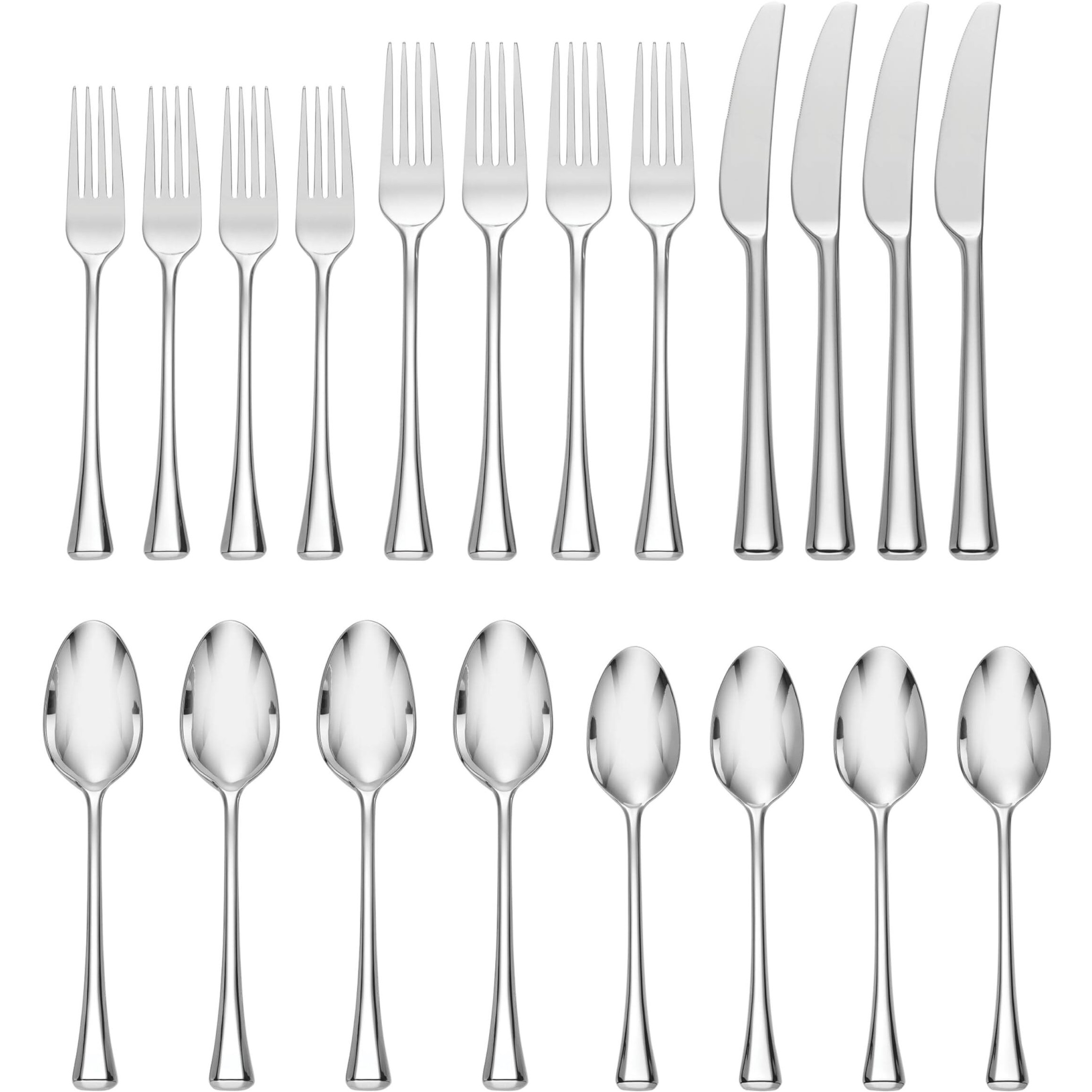 Oneida  Service For 4 Faceta 20 Piece Fine Flatware  18/10 Stainless Steel  Silverware Set