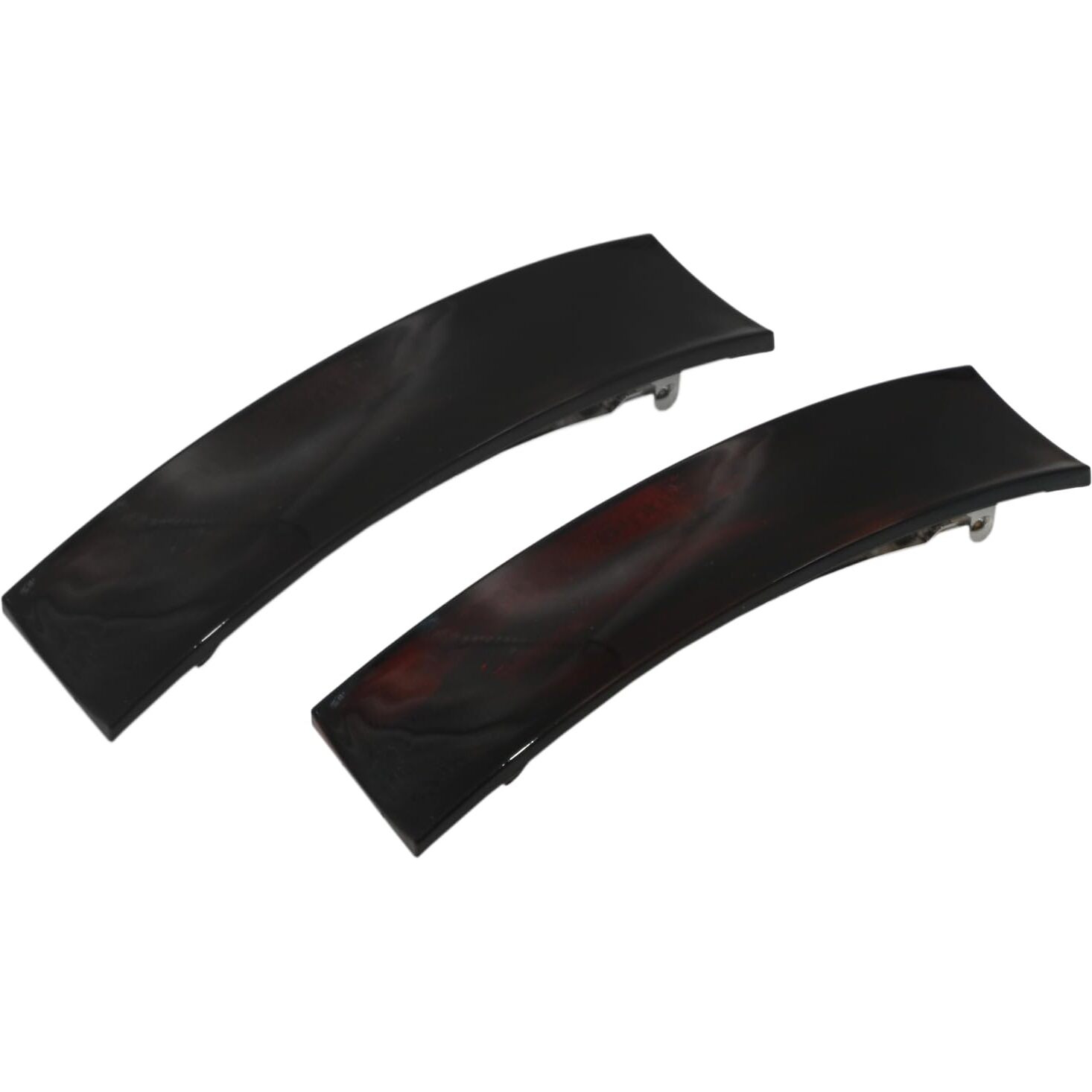 Parcelona French Rectangle Extra Large Set Of 2 Tortoise Shell Brown And Black Hair Clips Barrettes Hair Grip For Women And Girls For Thick Hair