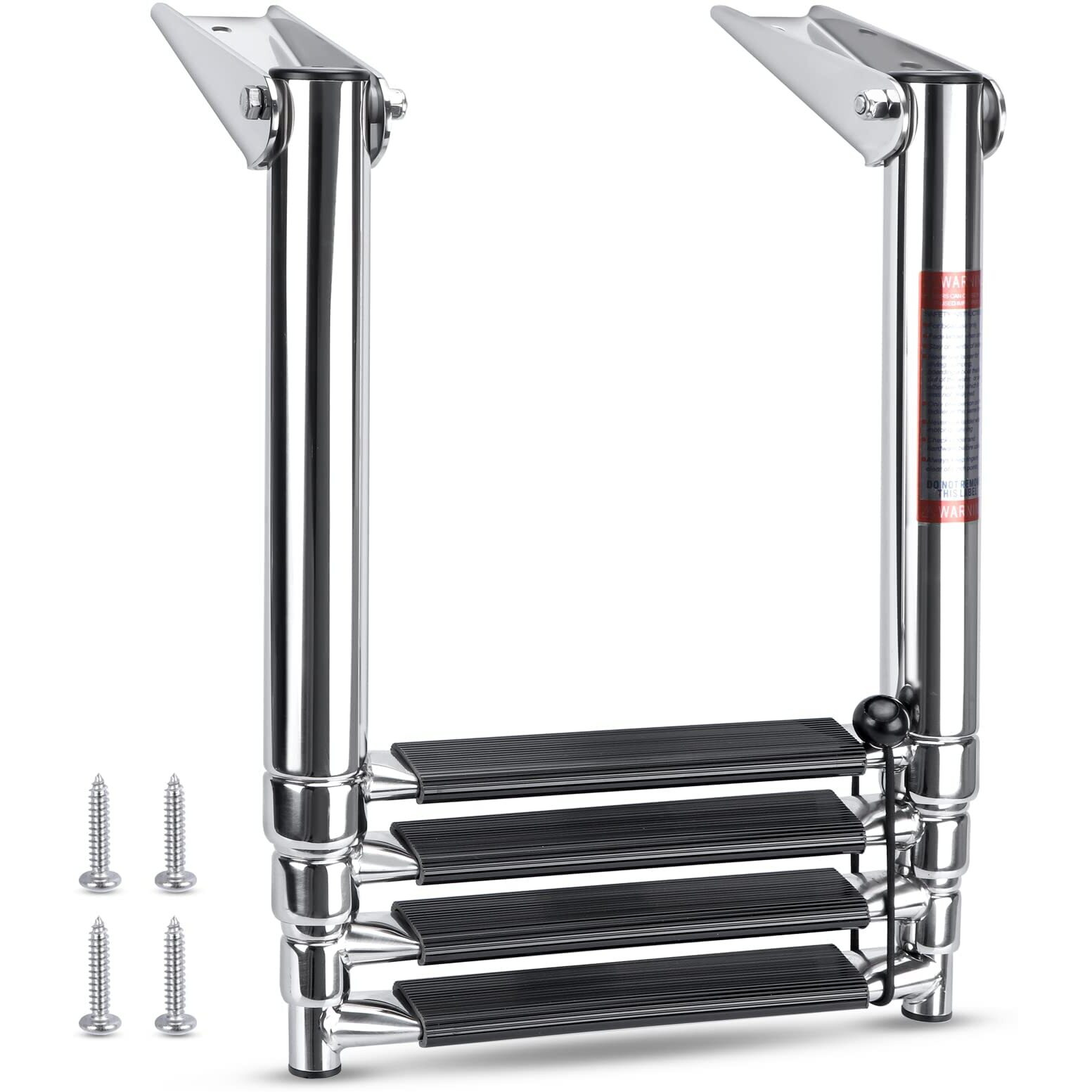 Marinebaby Heavy Duty Boat Telescopic 4 Step Ladder Stainless Steel Swim Platform Telescoping Ladder Extendable Step For Boat Yacht