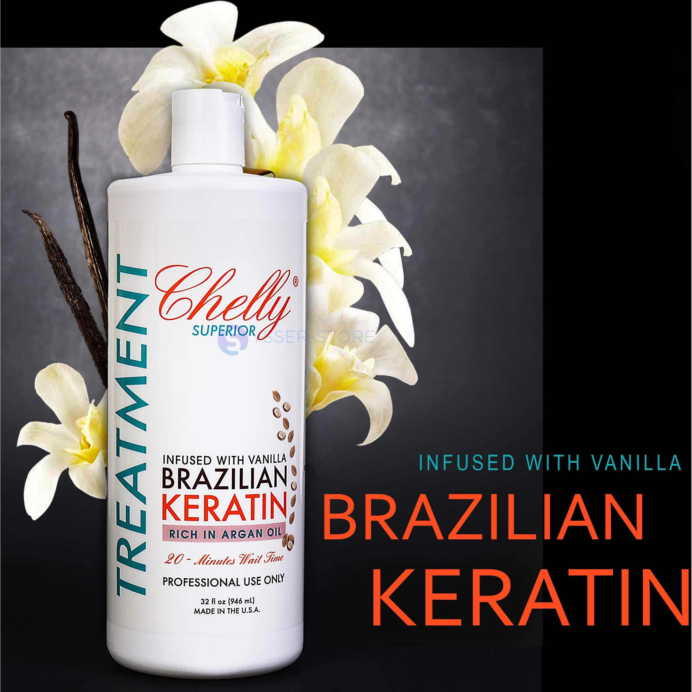 Chelly Superior Brazilian Keratin (Vanilla) 32 Fl Oz. & Clarifying Shampoo 16 Fl. Oz. Combo