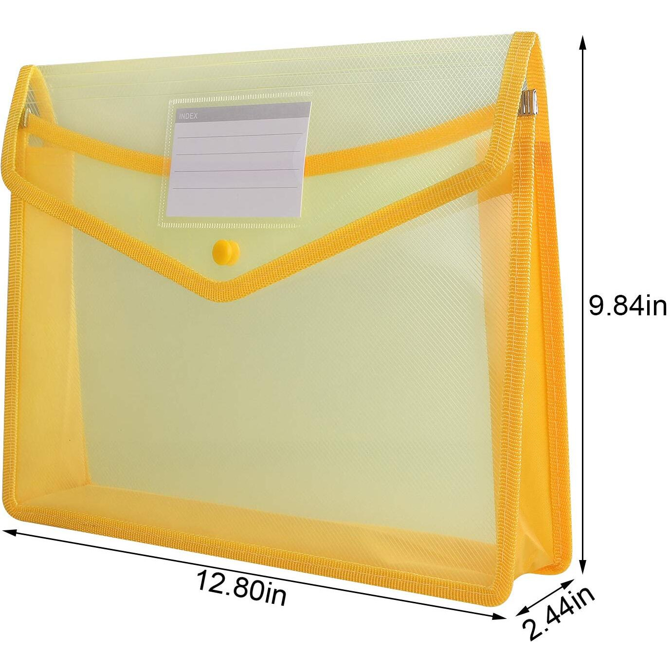 A4 Plastic Wallet Folder Envelope  Certbuy 5 Pack Waterproof Poly Envelope Plastic File Wallet Document Folder With Button Closure For School Office Home - Red Blue Yellow Green Black