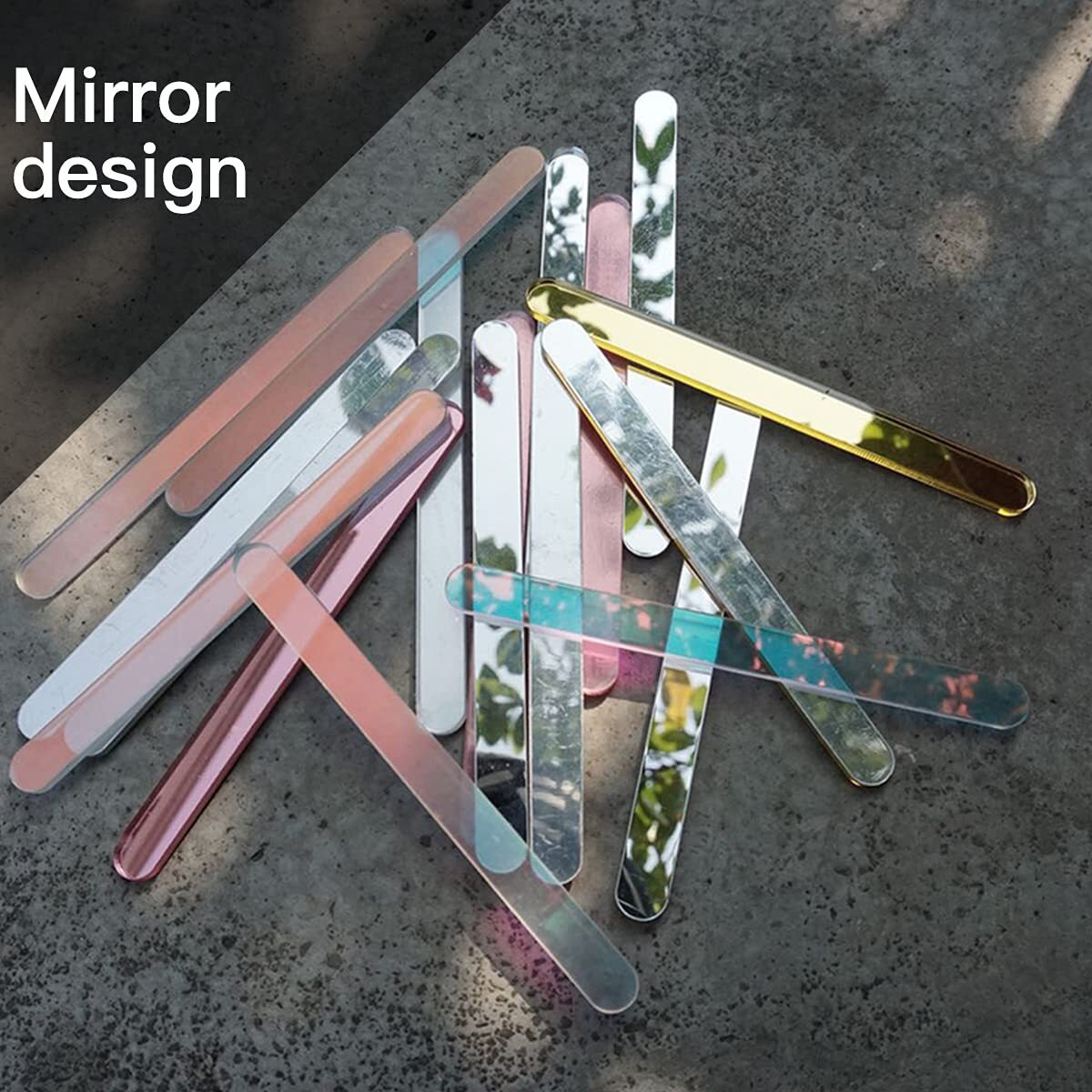 80 Pieces Reusable Acrylic Cakesicle Sticks Ice Cream Sticks Mirror Popsicles Sticks Mini Ice Cream Sticks Craft Cakesicle Mold Sticks For Diy Cakesicle Ice Cream Candy Festival Party(Mixed)