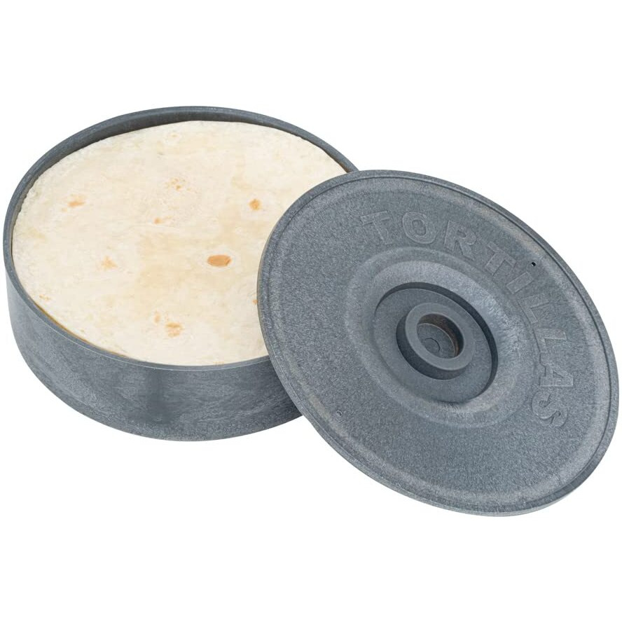 Restaurantware 8.5 X 2.3 Inch Tortilla Warmer 1 Microwavable Tortilla Holder - Lid Included Insulated Gray Plastic Tortilla Keeper Tortilla Server For Homes And Restaurants Durable
