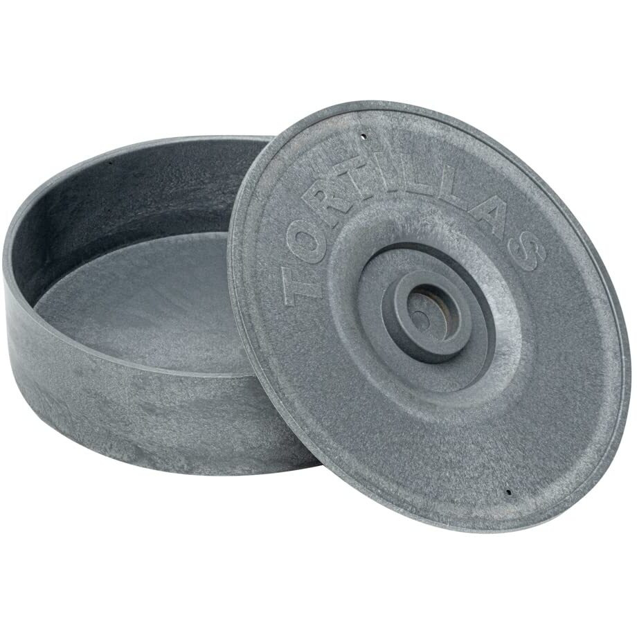 Restaurantware 8.5 X 2.3 Inch Tortilla Warmer 1 Microwavable Tortilla Holder - Lid Included Insulated Gray Plastic Tortilla Keeper Tortilla Server For Homes And Restaurants Durable