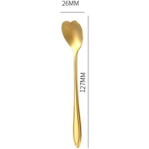 20 Pieces Stainless Steel Coffee Spoon Creative Dessert Spoons For Sugar  Stir  Ice Cream  Cake  Teaspoon Set Heart Shaped Spoons Gold