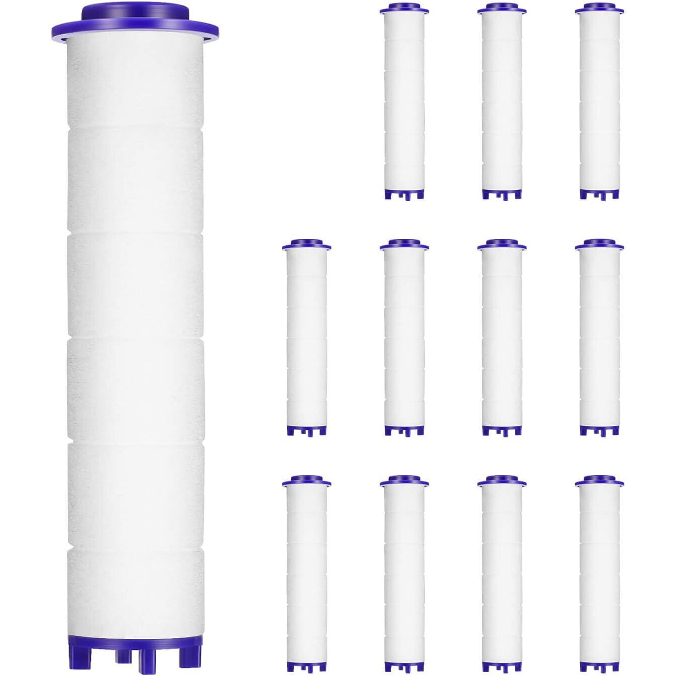 Vortex Shower Head Pp-Cotton Filter Cartridge 3.7In Set Of 12 Replacement Filter Cartridge For Detachable Propeller Hydro Shower Jet Sets