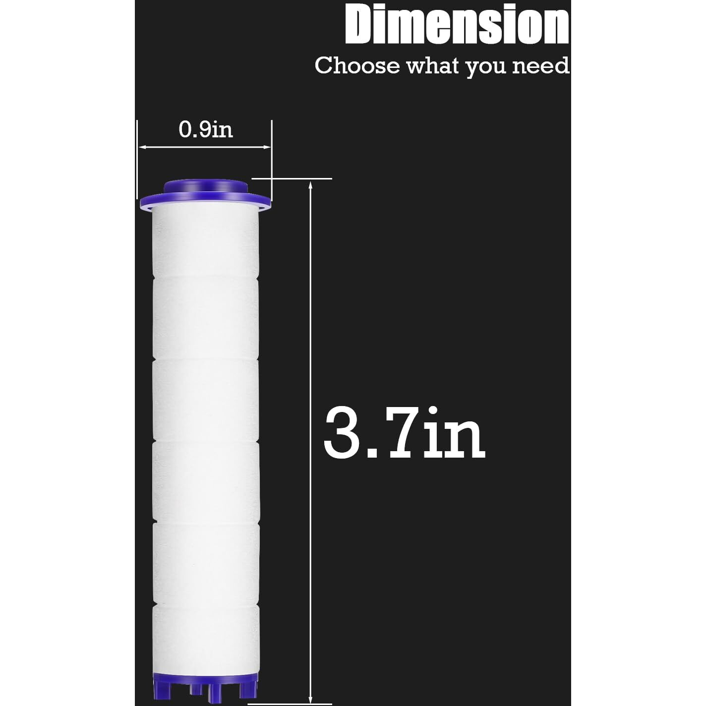 Vortex Shower Head Pp-Cotton Filter Cartridge 3.7In Set Of 12 Replacement Filter Cartridge For Detachable Propeller Hydro Shower Jet Sets