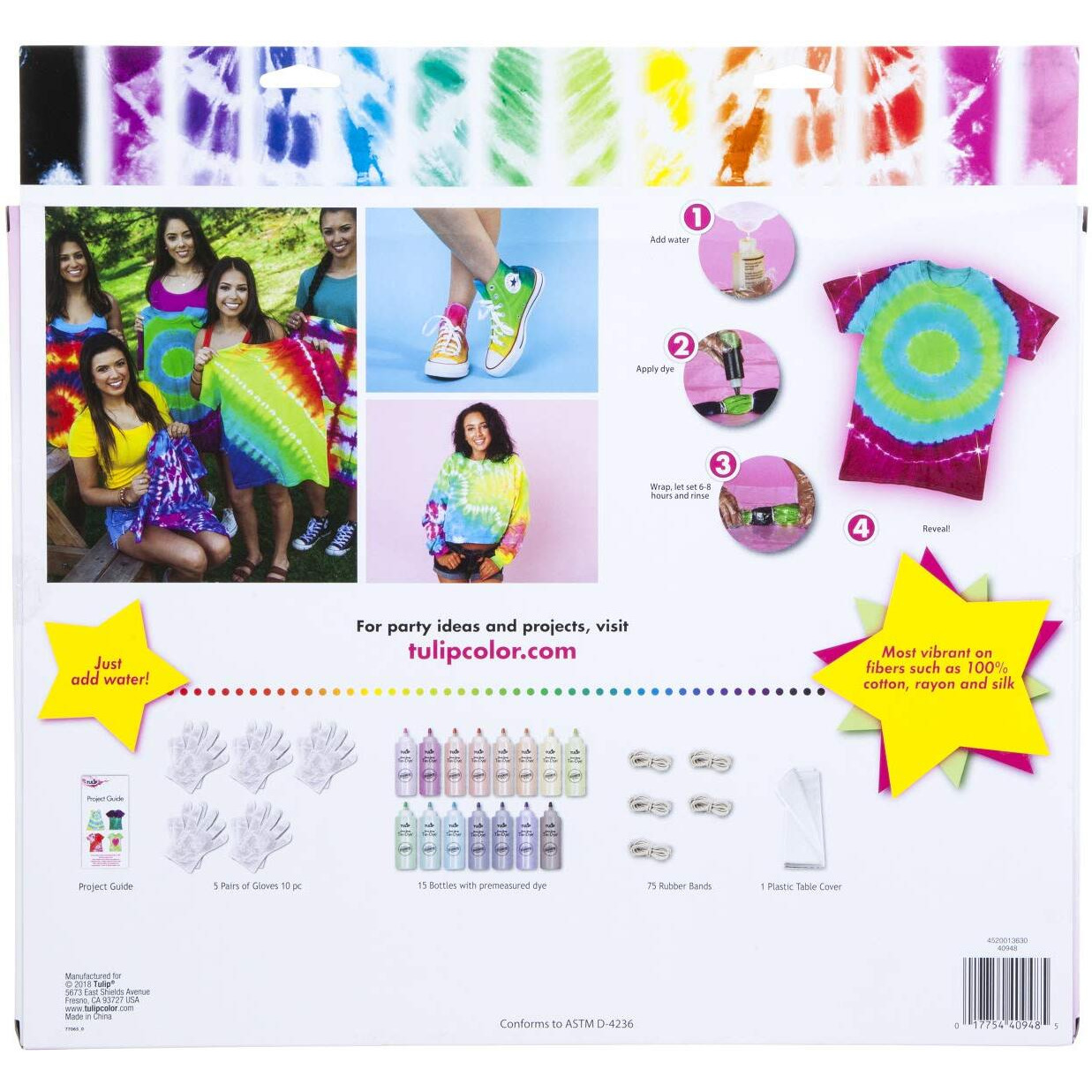 Tulip One-Step Tie-Dye Kit 15-Color Party Kit  Standard  Rainbow
