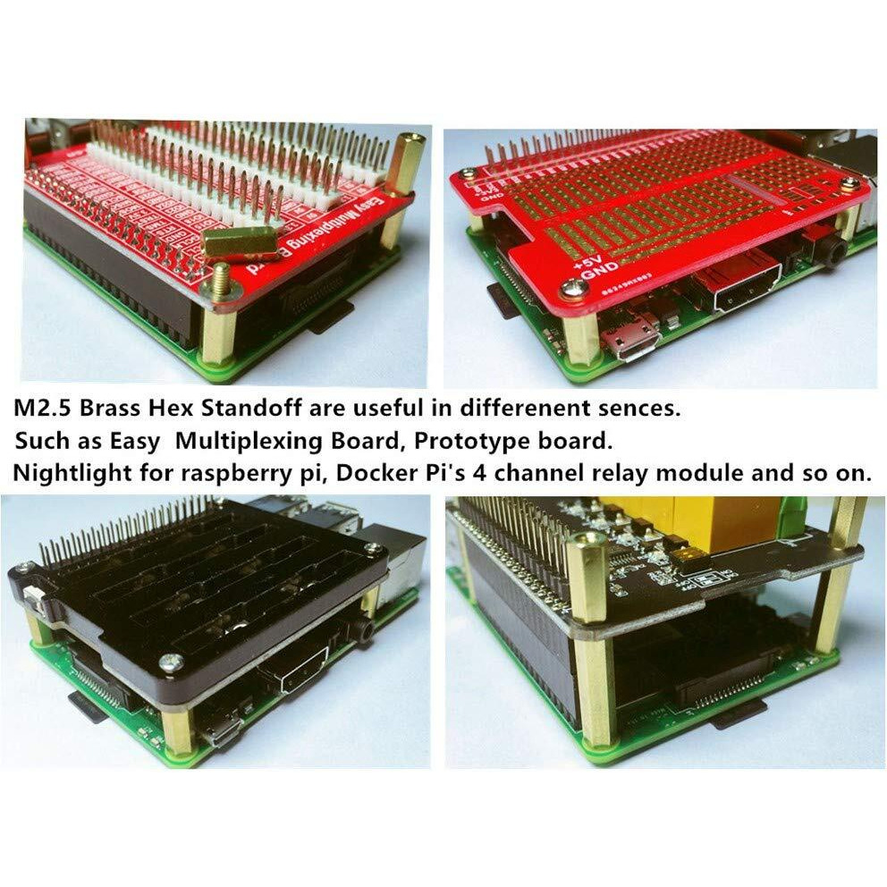 Geeekpi 220Pcs Standoffs M2.5 Brass Spacer Hex Column Screw Nut Assortment Kit With Box Male-Female For Raspberry Pi With Acrylic Washer Screwdriver