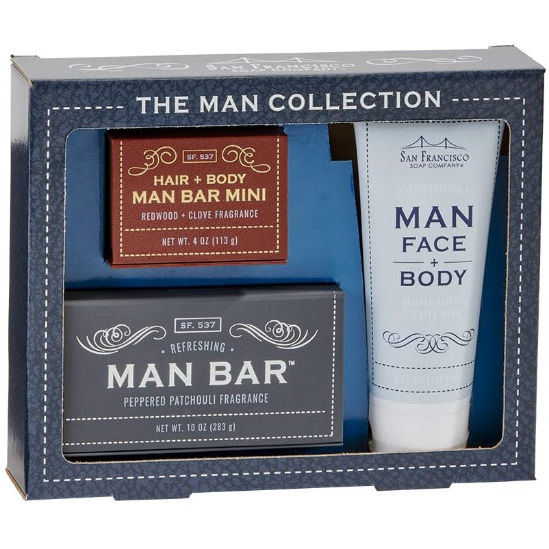 San Francisco Soap Company The Man Collection Set (Citrus  Patchouli  Red Clover) - No Harmful Chemicals - Good For All Skin Types - Made In The Usa