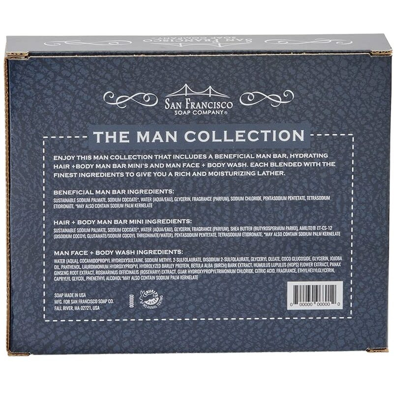 San Francisco Soap Company The Man Collection Set (Citrus  Patchouli  Red Clover) - No Harmful Chemicals - Good For All Skin Types - Made In The Usa