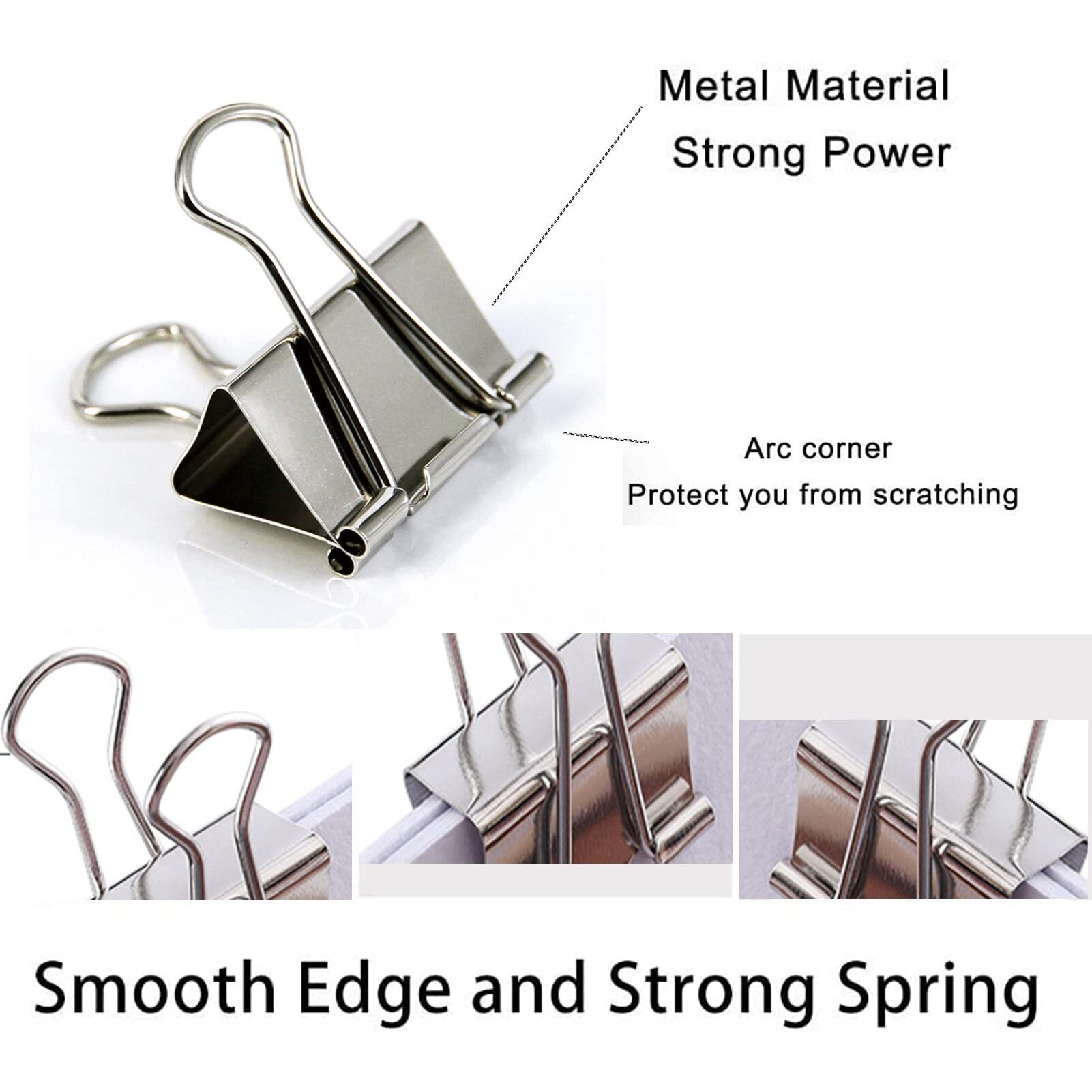 Extra Large Binder Clips 2 Inch (40 Pack)  Big Paper Clamps For Office And Home Supplies  Silver