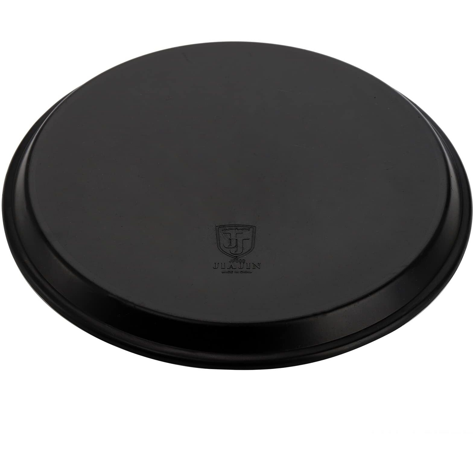 Hacaroa 4 Pack Round Restaurant Serving Trays  11.5 Inch Plastic Food Service Trays Non-Skid Food Platter For Cafeteria  Bar  Coffee Shop  Hotel  Tailed Lines  Black