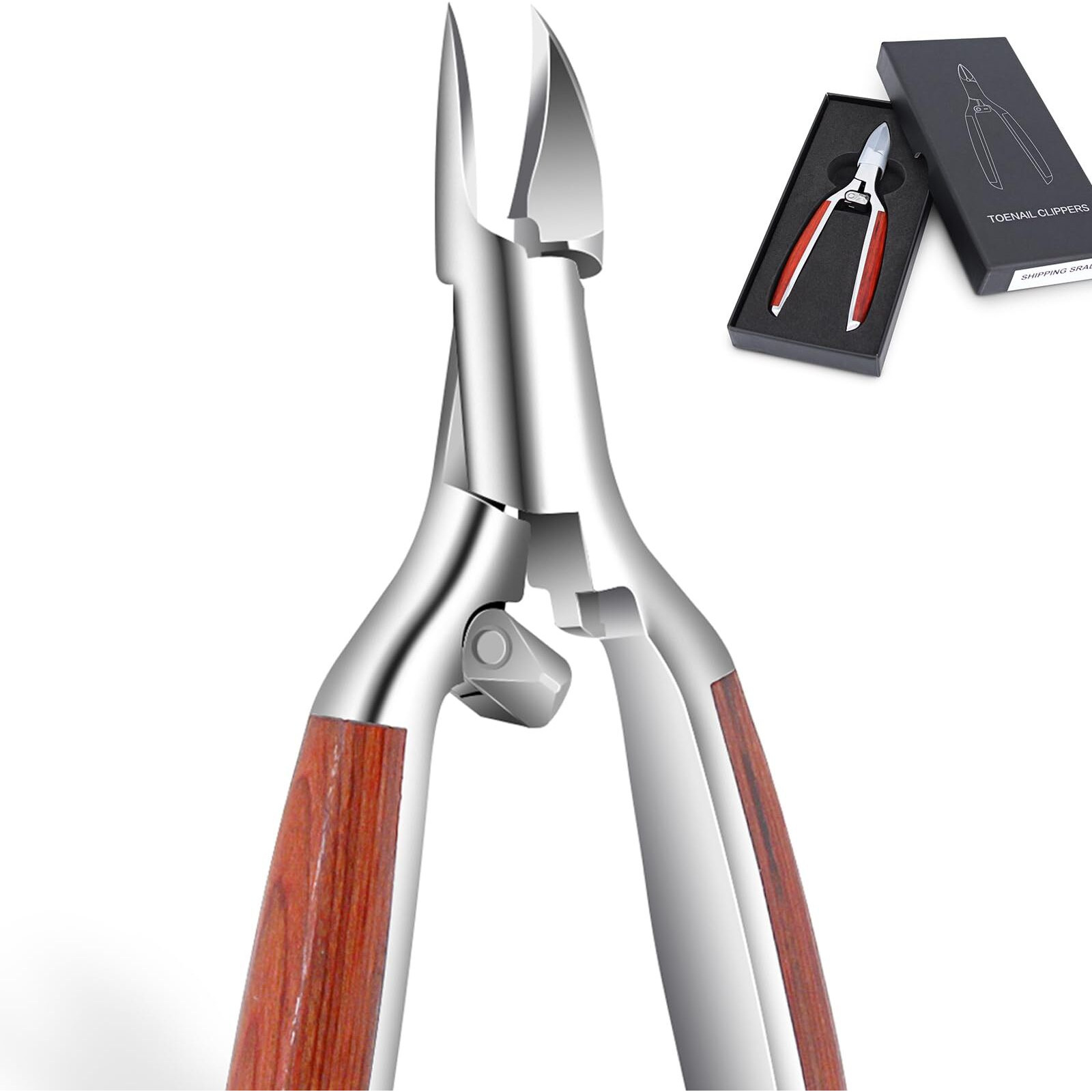 Podiatrist Toenail Clippers For Ingrown&Thick Toenails  Alicates Para Uas De Pies  Luxury Wooden Handle Nail Clippers  Professional Toenail Cutter For Seniors  Men  Women