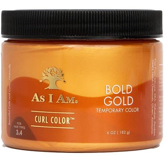As I Am Curl Color - Bold Gold - 6 Ounce - Color & Curling Gel - Temporary Color - Medium Hold - Vegan & Cruelty Free