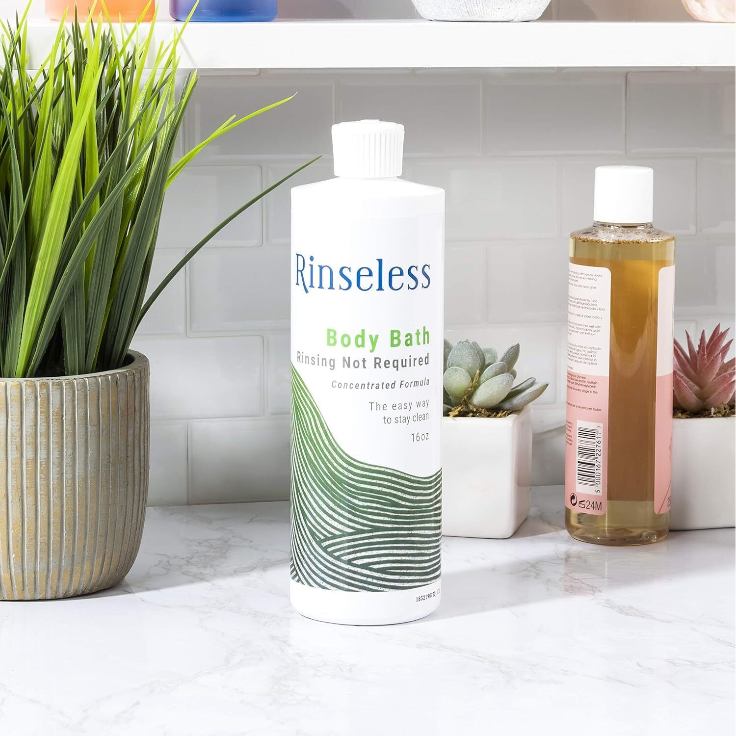 Rinseless Refreshing Rinse Free Body Wash For Elderly 16 Oz | Soothing Aloe Scent No Water Rinse Body Bath | Concentrated Waterless Soap Formula Makes 16 Sponge Baths For Adults  Bedridden  Recovery