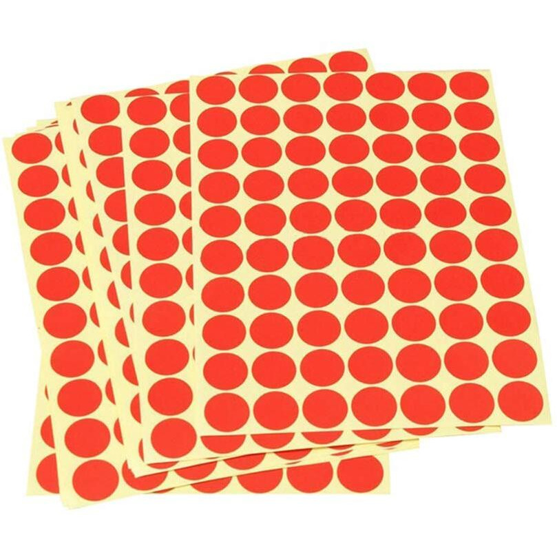 1152 Pieces 1 Inch/25Mm Round Dot Stickers Color Coding Labels Circle Adhesive Stickers 4"" X 6"" Sheet(Multicolored-Red  Blue  Yellow  Green)