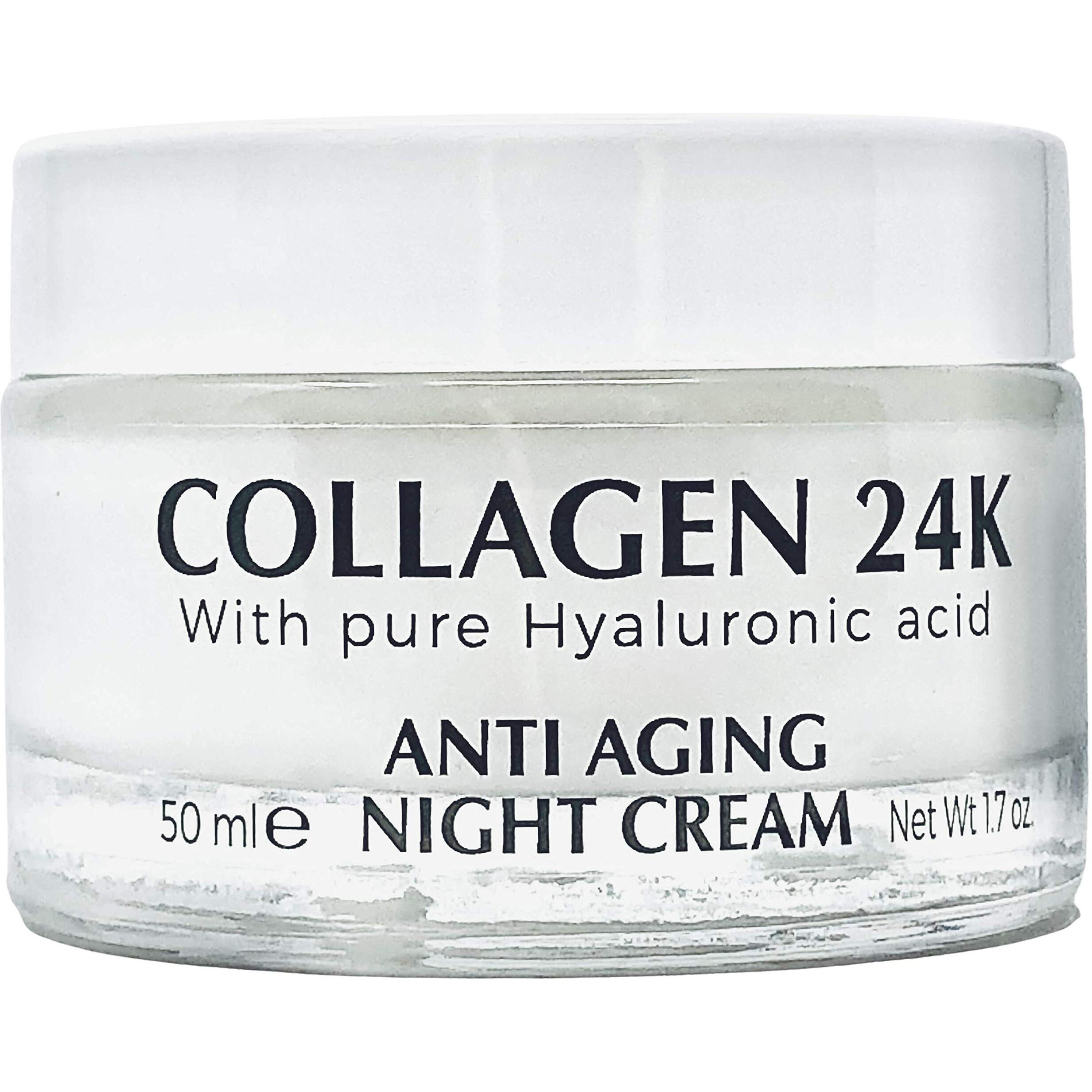 Delfanti-Milano  Collagen 24K  Anti-Aging Night Cream  Face And Neck Moisturizer With Pure Hyaluronic Acid  Made In Italy