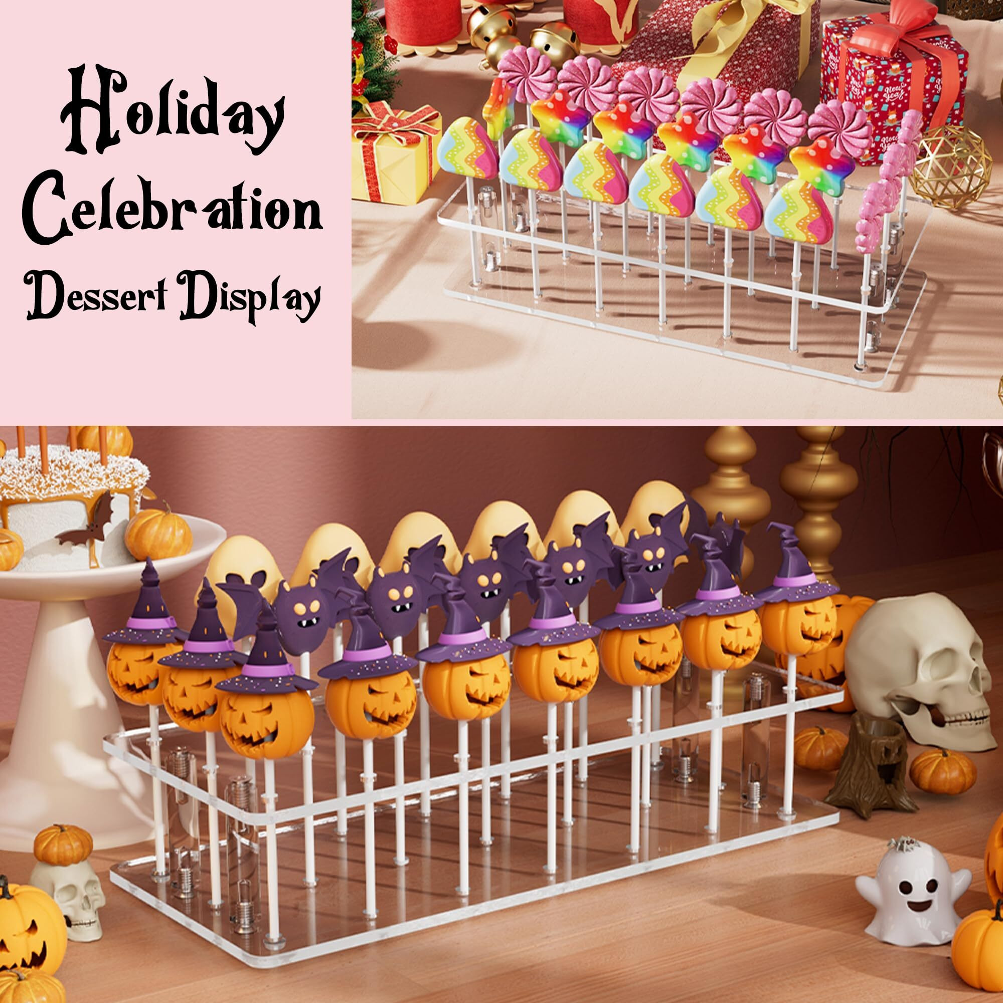 Goabroa Cake Pop Stand  21 Holes Clear Acrylic Cakepops Display Stand  Transparent Cake Pop Holder For Cake Pop Sticks Under 0.2 Inch (5Mm) Diameter