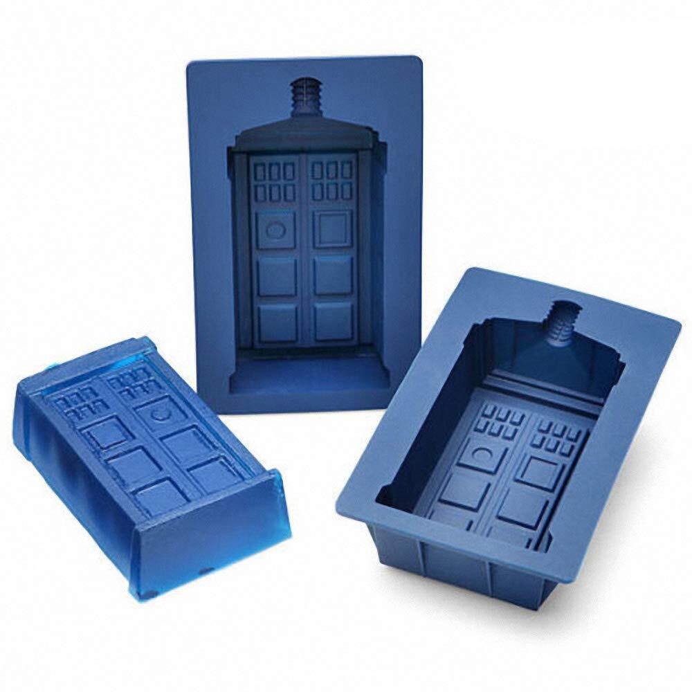 2Pcs Tardis Ice Cube Trays Dr. Who Silicone Ice Mold  Cake Muffin Baking Pan  Jello Chocolate Gelatin Mold Soap Mould