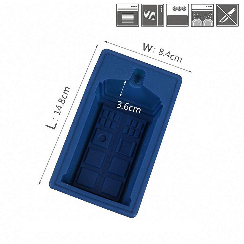 2Pcs Tardis Ice Cube Trays Dr. Who Silicone Ice Mold  Cake Muffin Baking Pan  Jello Chocolate Gelatin Mold Soap Mould