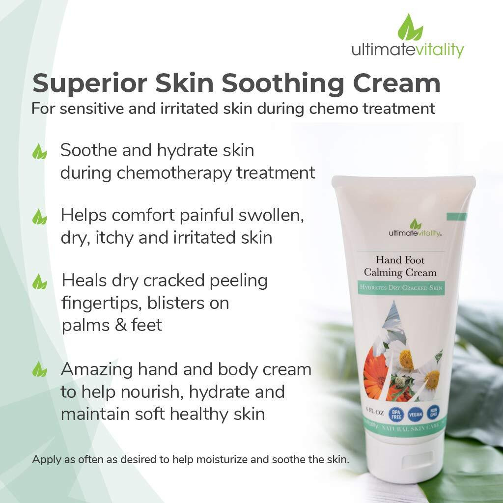 Ultimatevitality Hand Foot Cream For For Oncology Patients  Intensive Natural And Organic Moisturizing Cream For Sensitive Irritated Skin During Chemo Treatment - 6 Ounces