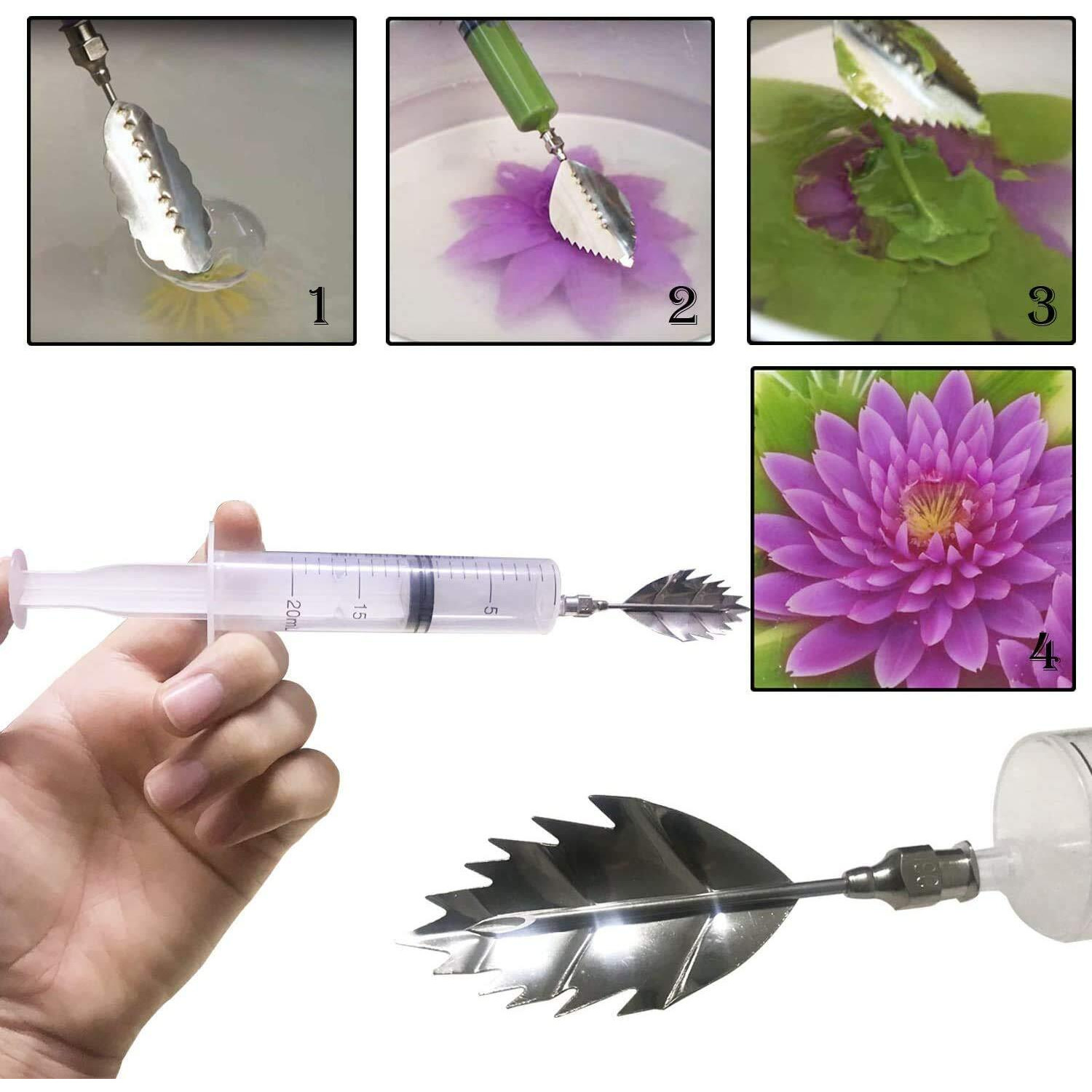 Andrsan Gelatin Jelly Art Starter Kit  3D Flower Cake Decorating Tool  Set Of 20 Piece Diy Needle Tips Pastry Tools