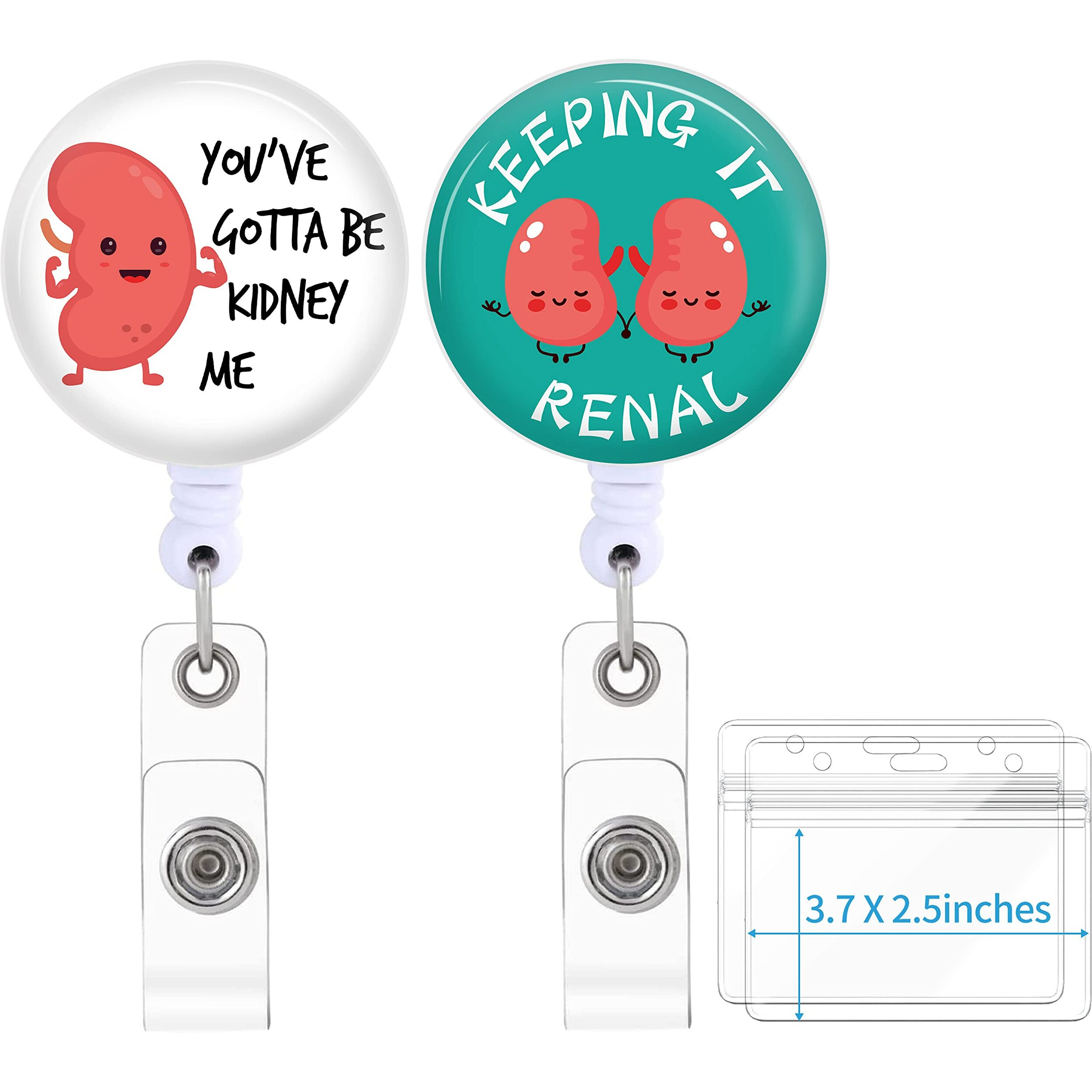 2 Pack Badge Reels Holder Retractable With Id Clip For Nurse Name Tag Card Urology Urologist Nephrologist Nursing Doctor Medical Work Office Alligator Clip Zjk1003