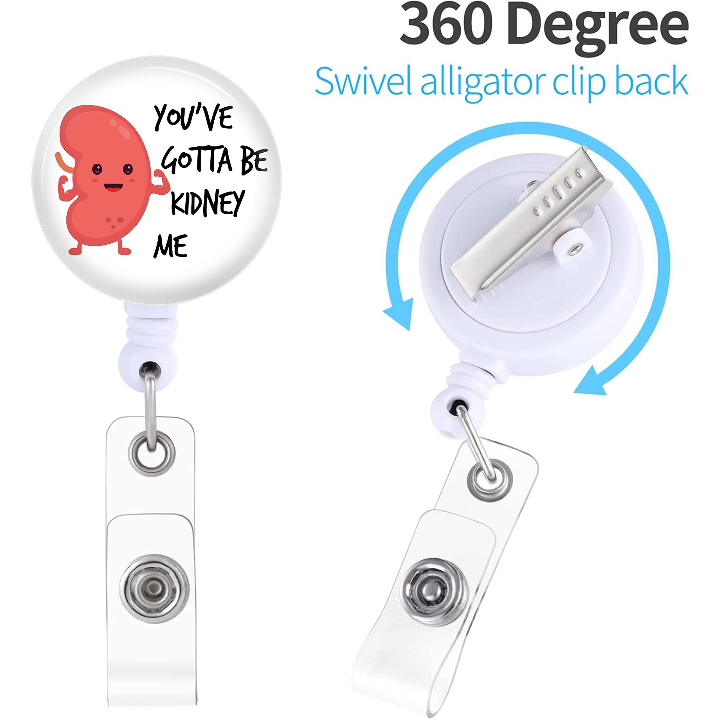 2 Pack Badge Reels Holder Retractable With Id Clip For Nurse Name Tag Card Urology Urologist Nephrologist Nursing Doctor Medical Work Office Alligator Clip Zjk1003