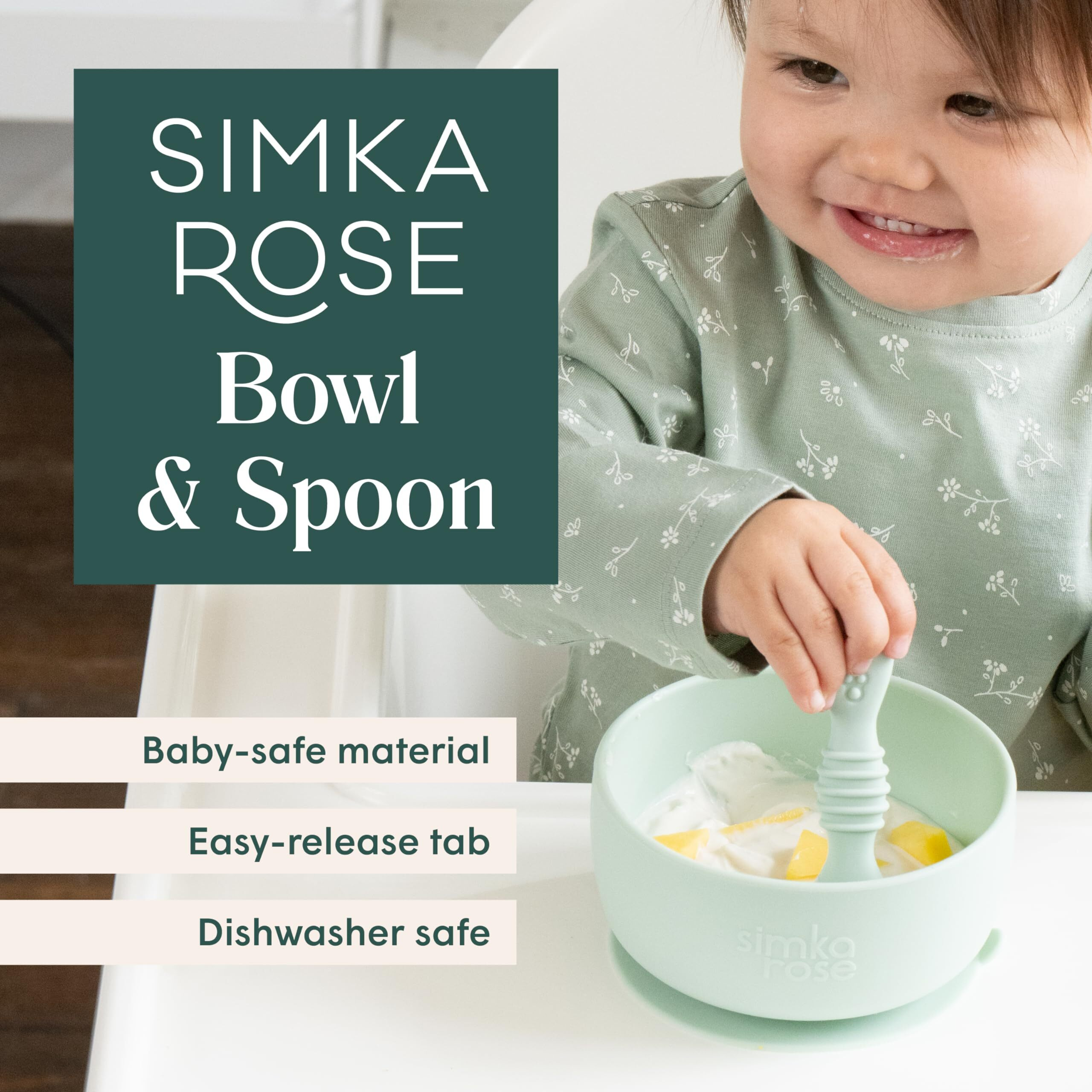 Simka Rose Baby Bowl And Spoon Set  Baby Bowls Suction For Toddler  Bpa-Free Silicone Bowls Baby  Baby Bowl And Spoon Dishwasher And Microwave Safe Baby Feeding Supplies (Lilac)
