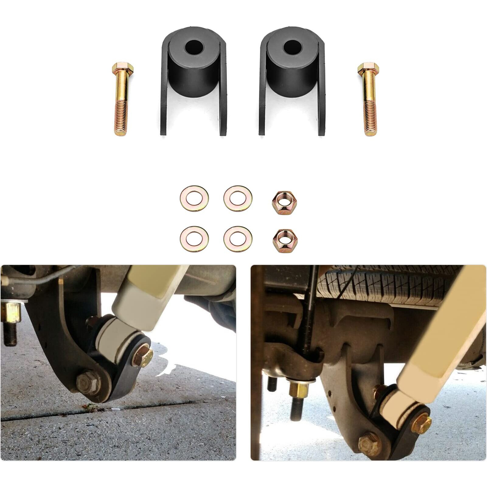 Wsays Rear Shock Extension Kit Suspension Extender For 2"" To 3"" Lift Bock Compatible With 1999-2024 Full-Size Chevy Silverado 1500 Tahoe Suburban 1500 Gmc Sierra 1500 Yukon Xl 1500 Cadillac Escalade