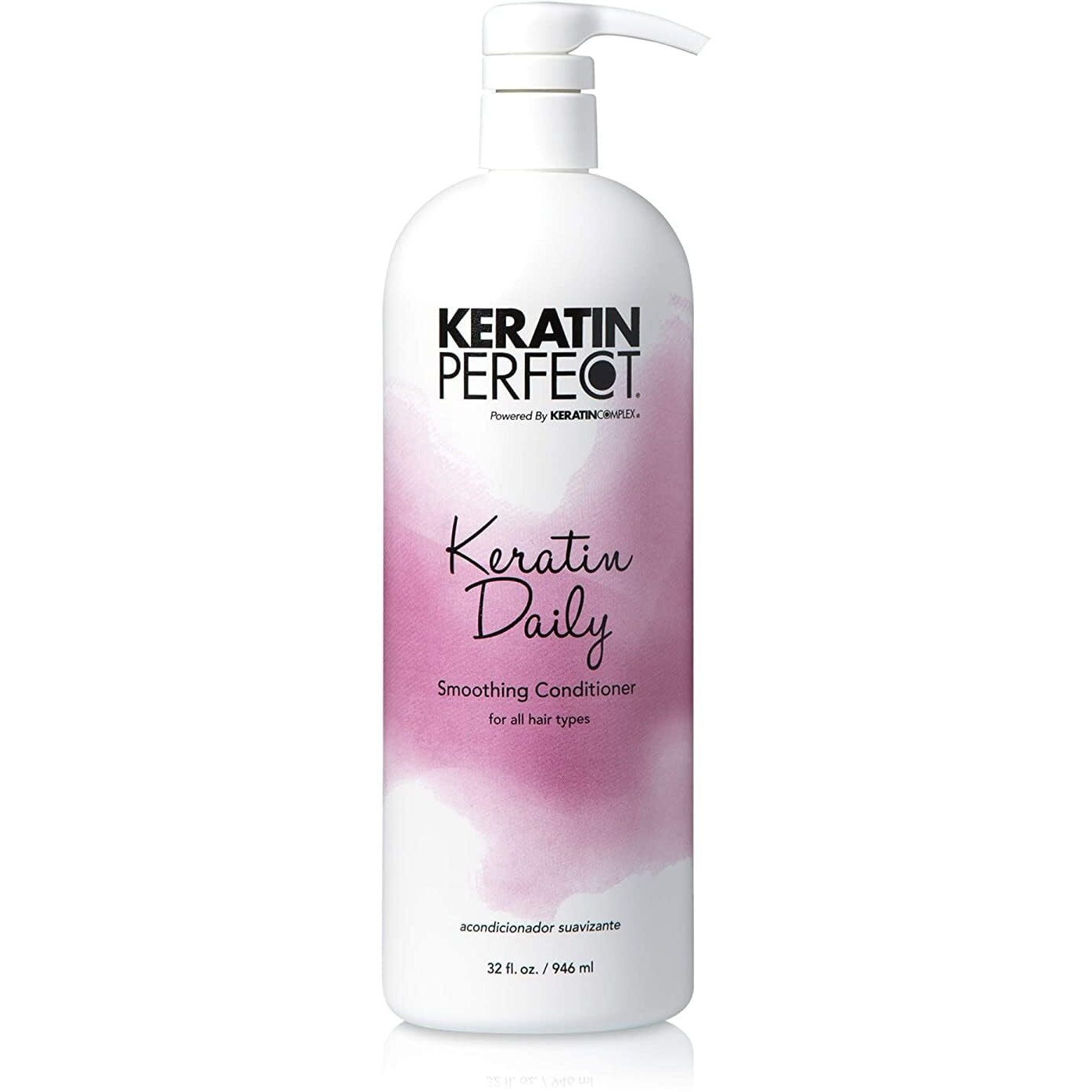 Keratin Perfect Keratin Daily Smoothing Conditioner - Hydrating  Healing  Detangling Keratin Nourishment For Damaged Hair - Boost Volume And Control Frizz - Clean Ingredients For Hair Health - 32 Oz