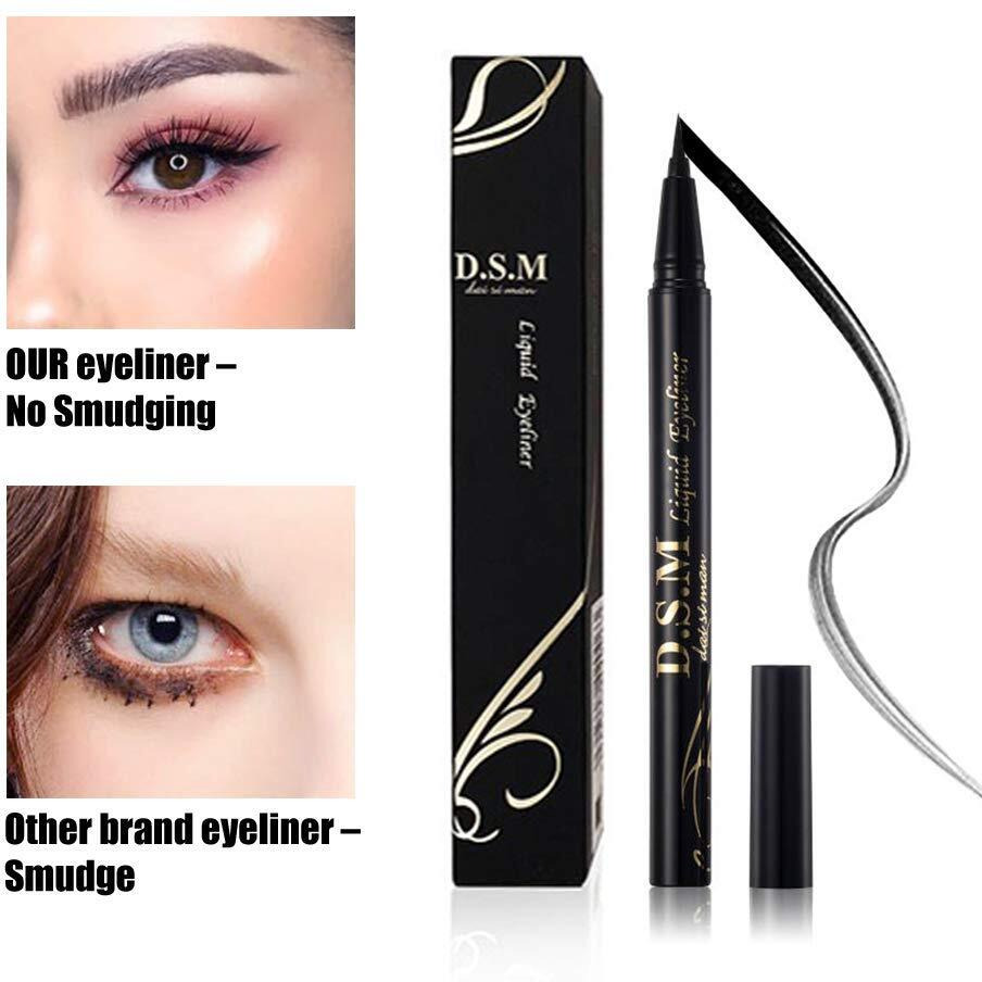 Seilanc Waterproof Liquid Eyeliner Long Lasting&Smudgeproof Eye Liner 2 Packs Precise Eyeliner Pen For All Day With Slim Tip  Black