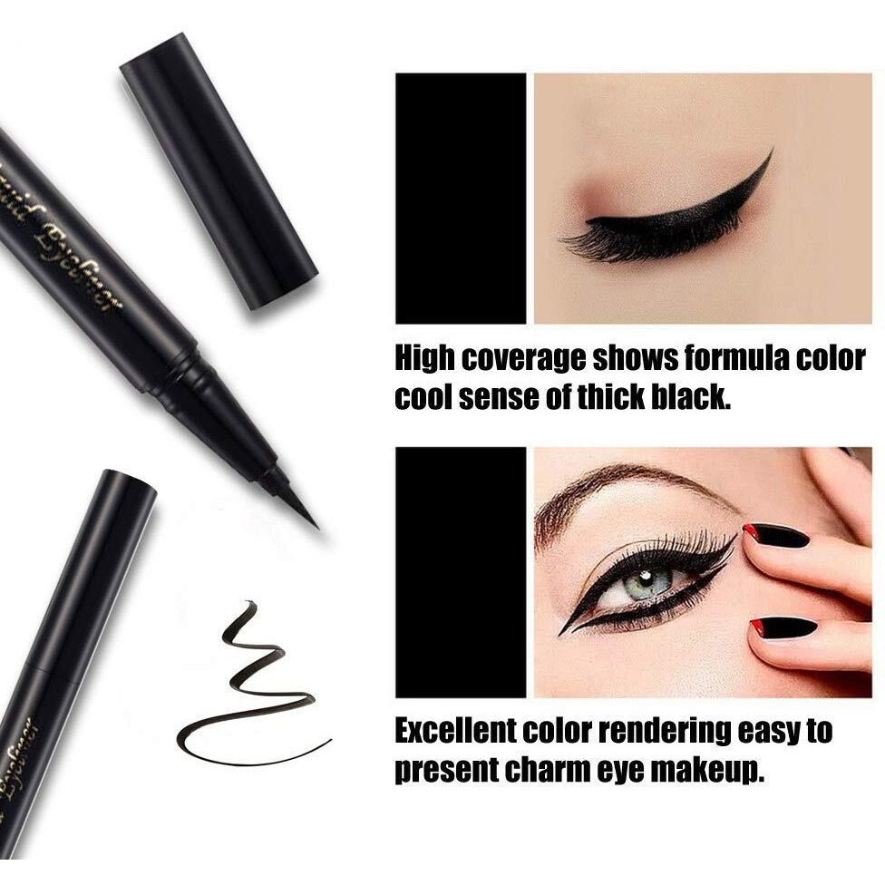 Seilanc Waterproof Liquid Eyeliner Long Lasting&Smudgeproof Eye Liner 2 Packs Precise Eyeliner Pen For All Day With Slim Tip  Black