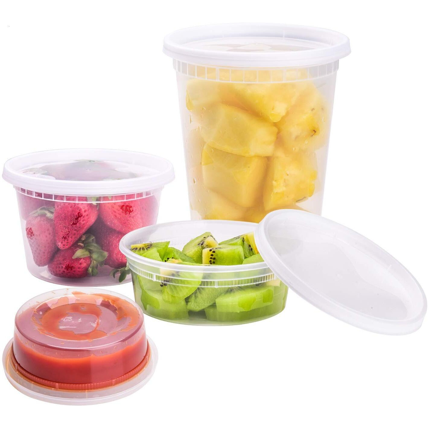 Tashibox [8 Oz 16Oz 32Oz 48Sets 16Sets Each Size Plastic Food Storage Containers With Lids Airtight Bpa Free Microwave/Dishwasher/Freezer Safe