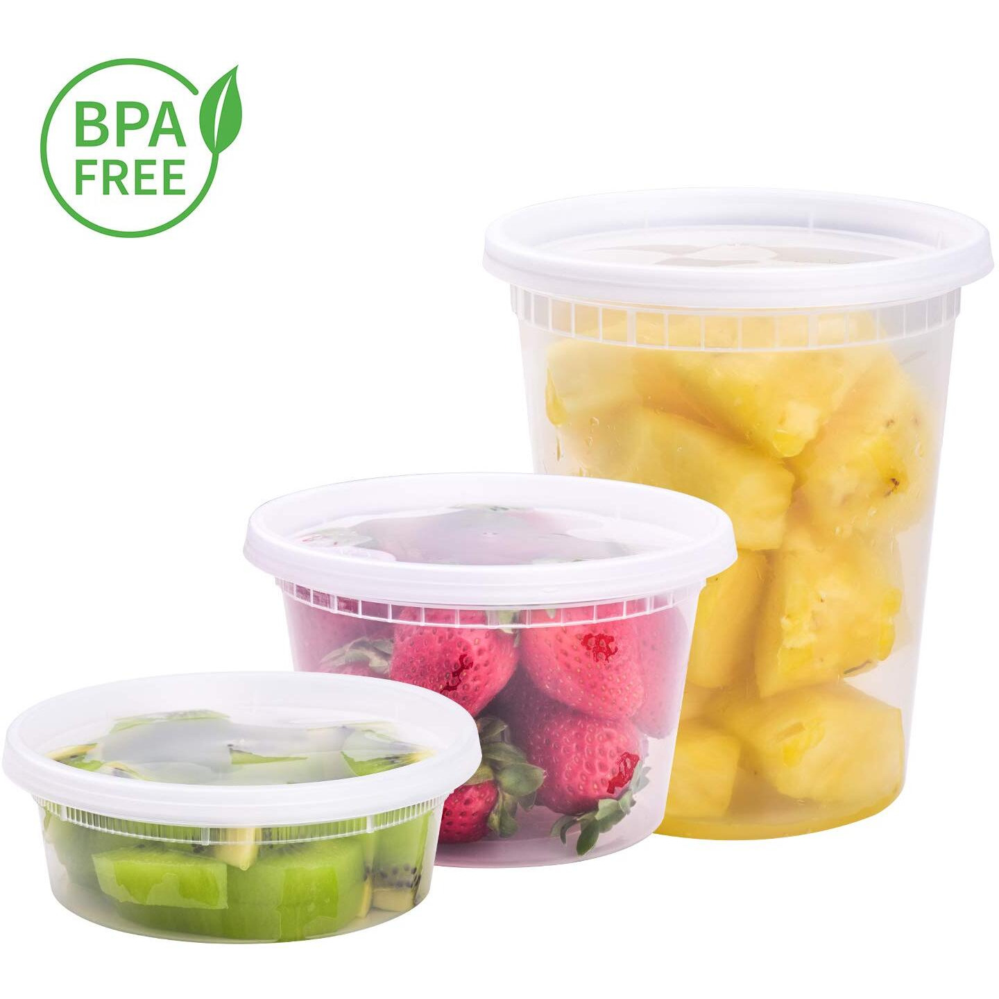 Tashibox [8 Oz 16Oz 32Oz 48Sets 16Sets Each Size Plastic Food Storage Containers With Lids Airtight Bpa Free Microwave/Dishwasher/Freezer Safe