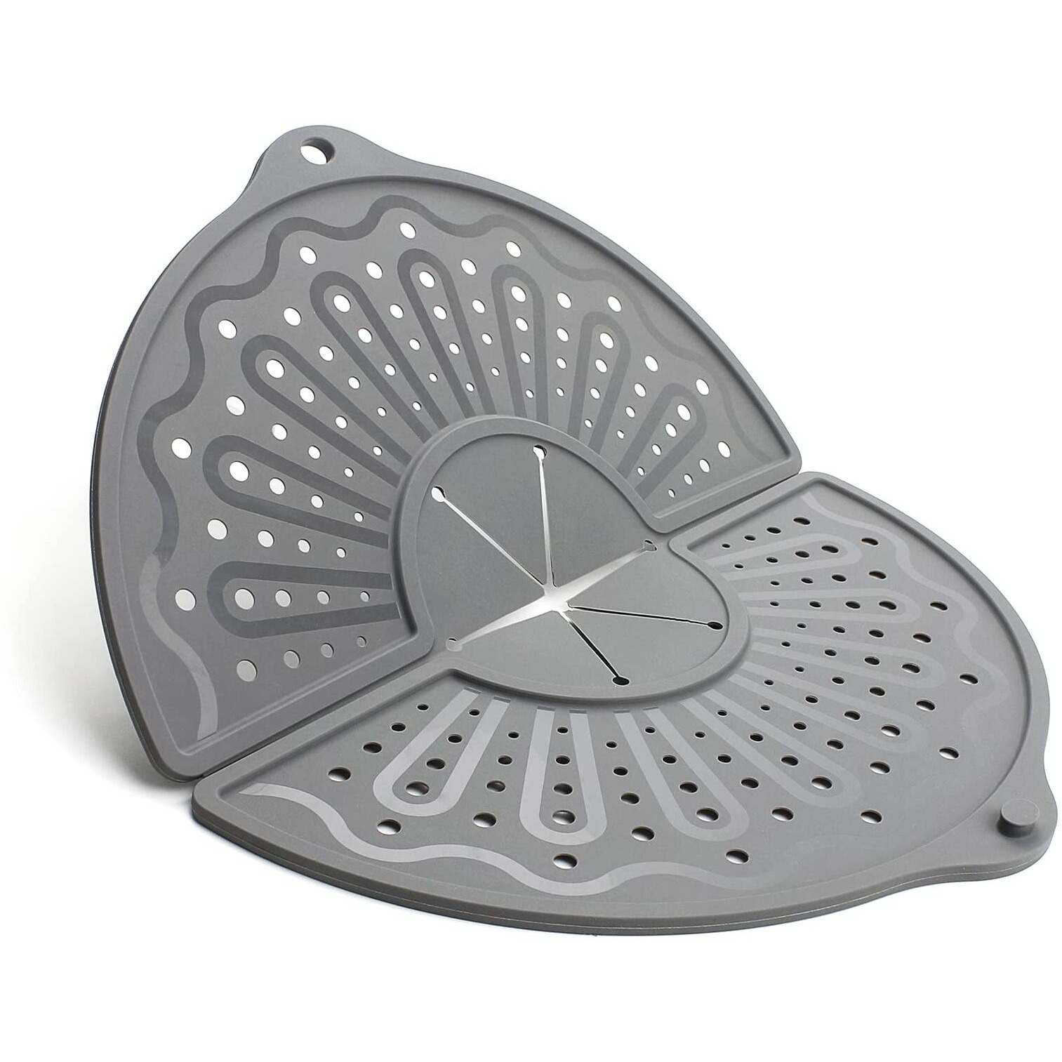 Silicone Splatter Screen For 10  11 And 12 Inch Frying Pan  Foldable Splash Guard  Multi-Use Grease Splatter Guard/Trivet Mat  12"" Non-Stick Oil Splatter Guard  Dishwasher Safe  Bpa Free  Gray