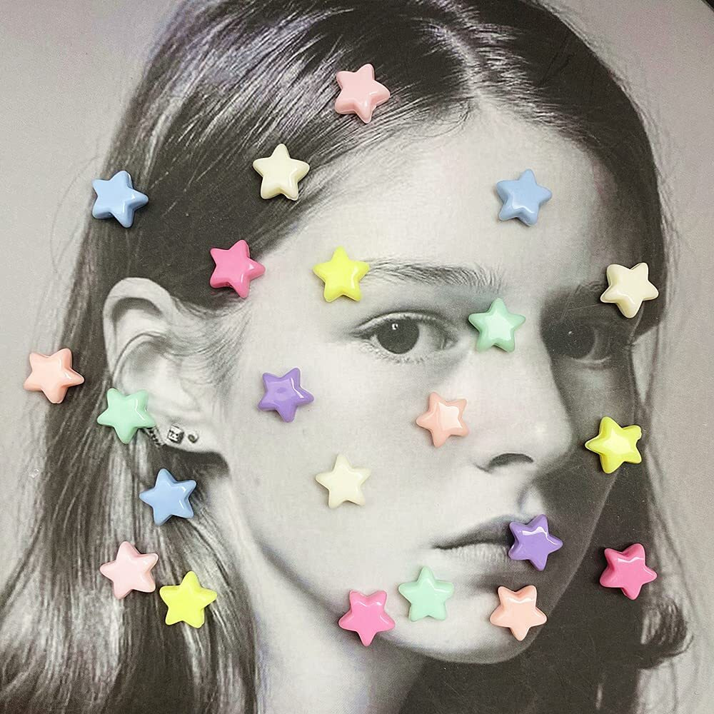 Jmassyang 250 Pieces Candy Color Acrylic Star Beads Colorful Assorted Candy Color Mix Plastic Pastel Beads Smooth Loose Spacer Mixed For Jewelry Making Rainbow Bracelets Necklaces Diy Crafts
