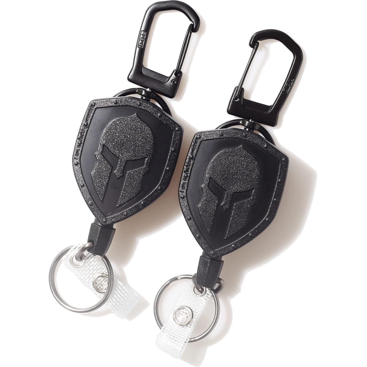 Dql Trojan Head Retractable Keychain Heavy Duty  Retractable Carabiner Belt Key Holder Retractable Clips For Id Badges (2 Pack)