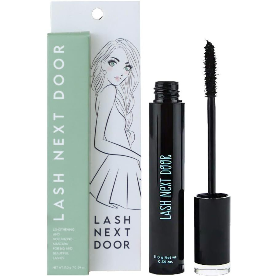Lash Next Door Water Resistant Mascara Black Volume And Length - No Clump Volumizing Mascara For Thickening And Lengthening - Smudge Proof Lashes By Brooklyn And Bailey (1 Pack)