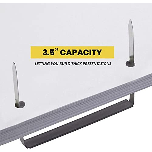 Olympx 50 Pcs Of 3.5  Capacity Premium Metal Prong Paper Fastener Complete Set  2.75 Inch Base With Standard 2-Hole Punch Compressor For Paper File Folder  50 Per Box