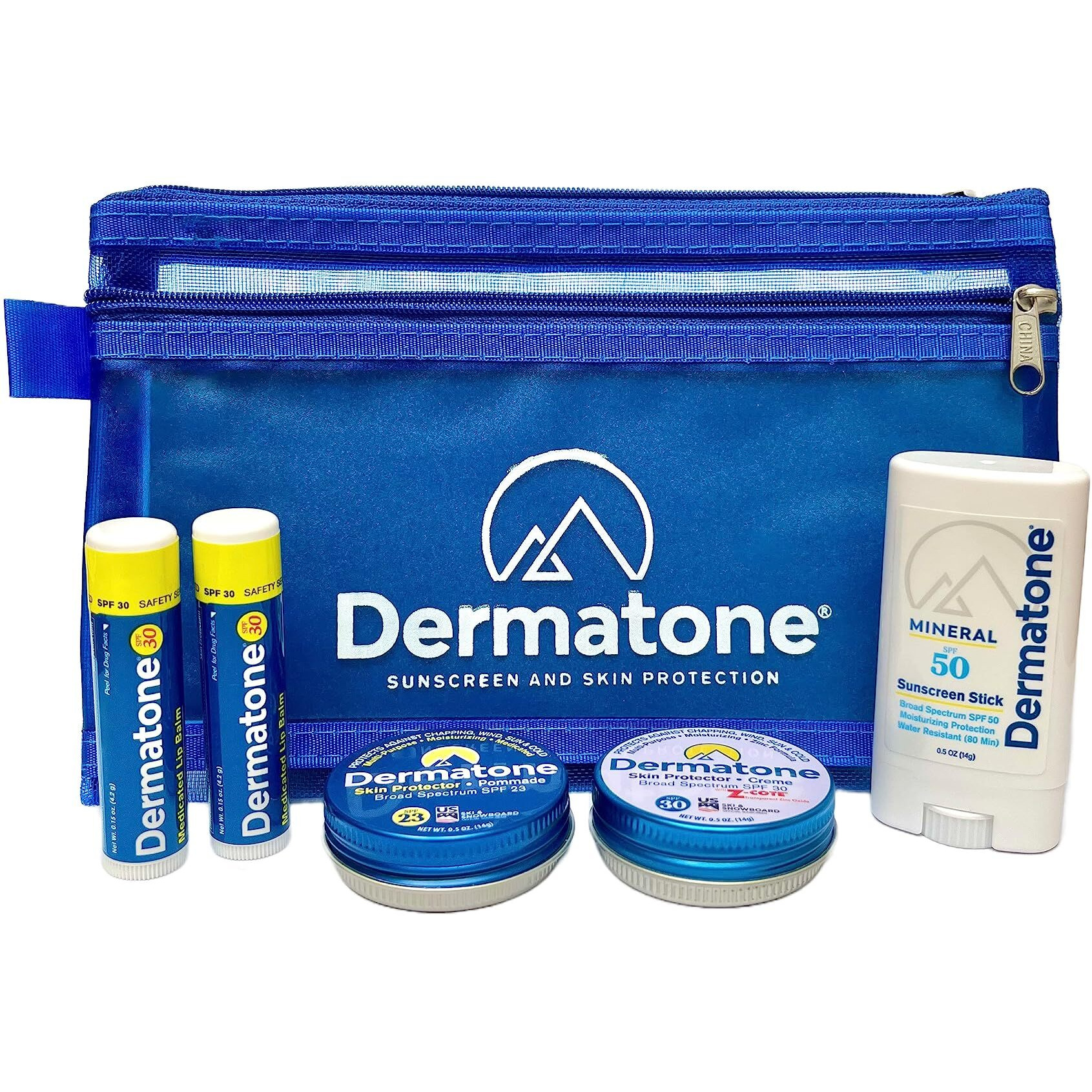 Dermatone Outdoor Protection Kit | Contains 4 Of Our Sunscreen  Skin Protection Products | Z-Cote  Classic Tin  Mineral Sunscreen Stick And 2 Medicated Lip Balms
